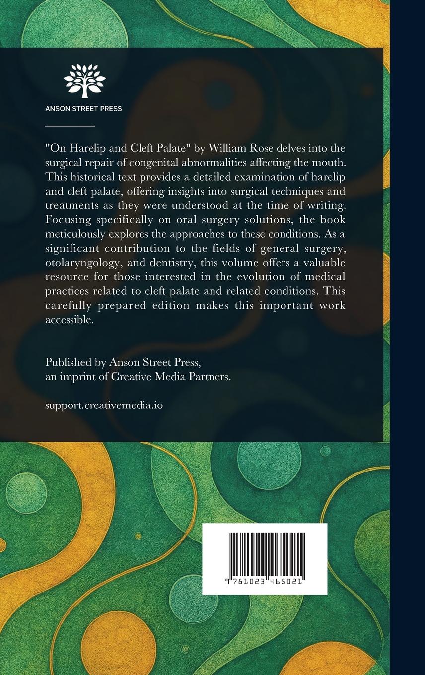 Rückseitencover On Harelip and Cleft Palate