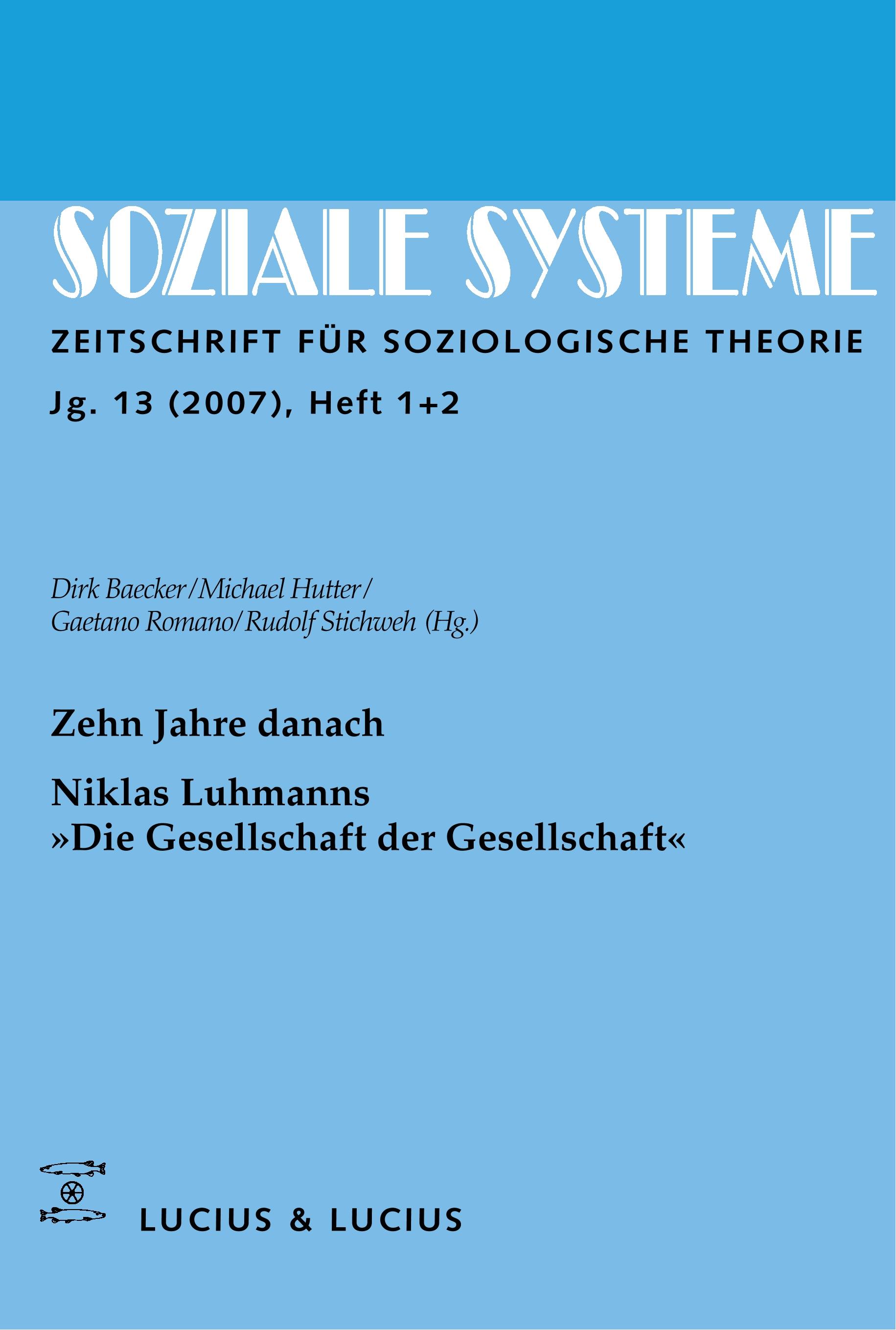 Vorderes Coverbild Zehn Jahre danach. Niklas Luhmanns 'Die Gesellschaft der Gesellschaft'