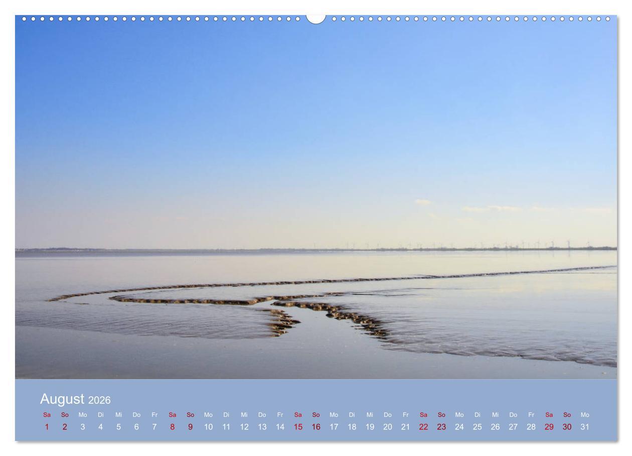 Beispielinhalt (Bild) Wilhelmshaven - Sonne, Küste und Meer (hochwertiger Premium Wandkalender 2026 DIN A2 quer), Kunstdruck in Hochglanz