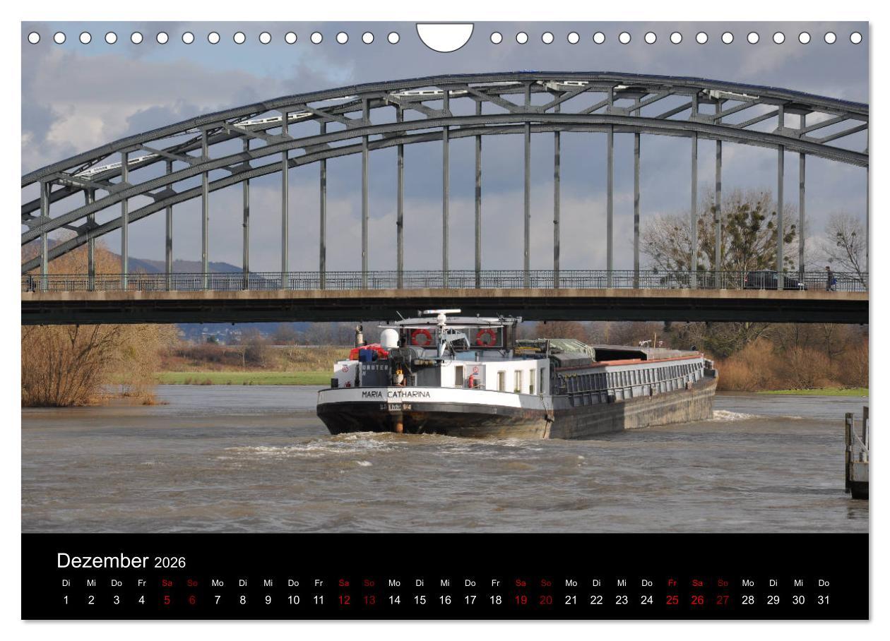 Beispielinhalt (Bild) Schiffe auf der Oberweser (Wandkalender 2026 DIN A4 quer), CALVENDO Monatskalender