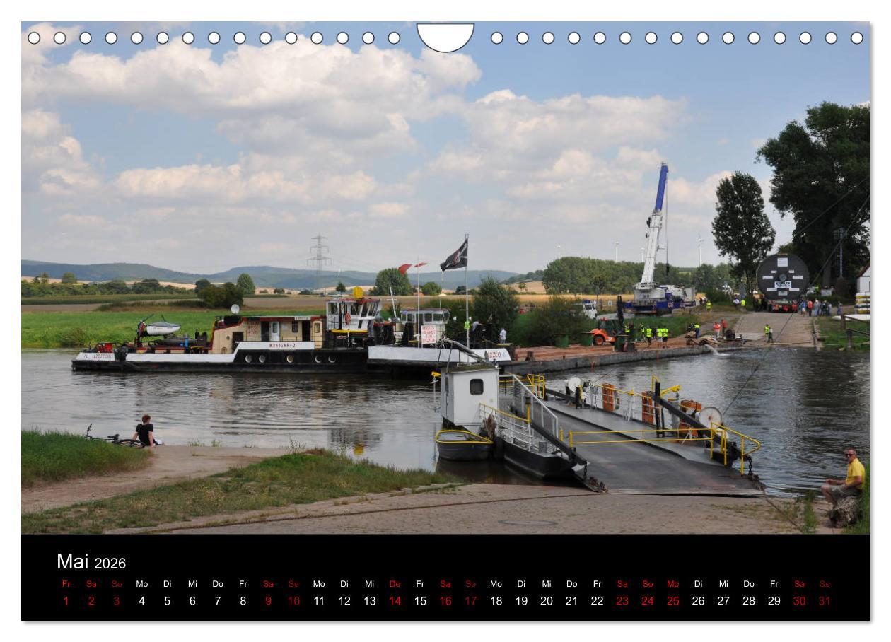 Beispielinhalt (Bild) Schiffe auf der Oberweser (Wandkalender 2026 DIN A4 quer), CALVENDO Monatskalender