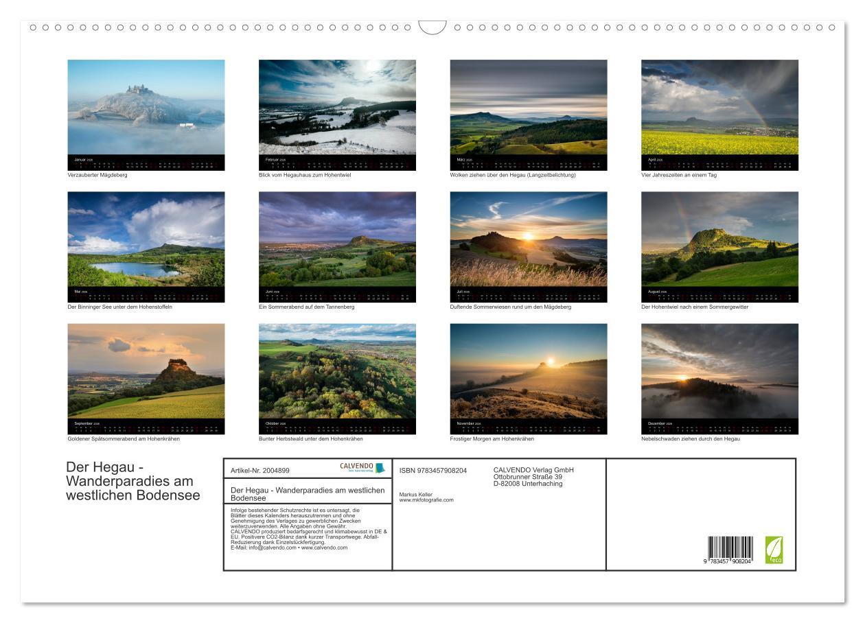 Beispielinhalt (Bild) Der Hegau - Wanderparadies am westlichen Bodensee (Wandkalender 2026 DIN A2 quer), CALVENDO Monatskalender