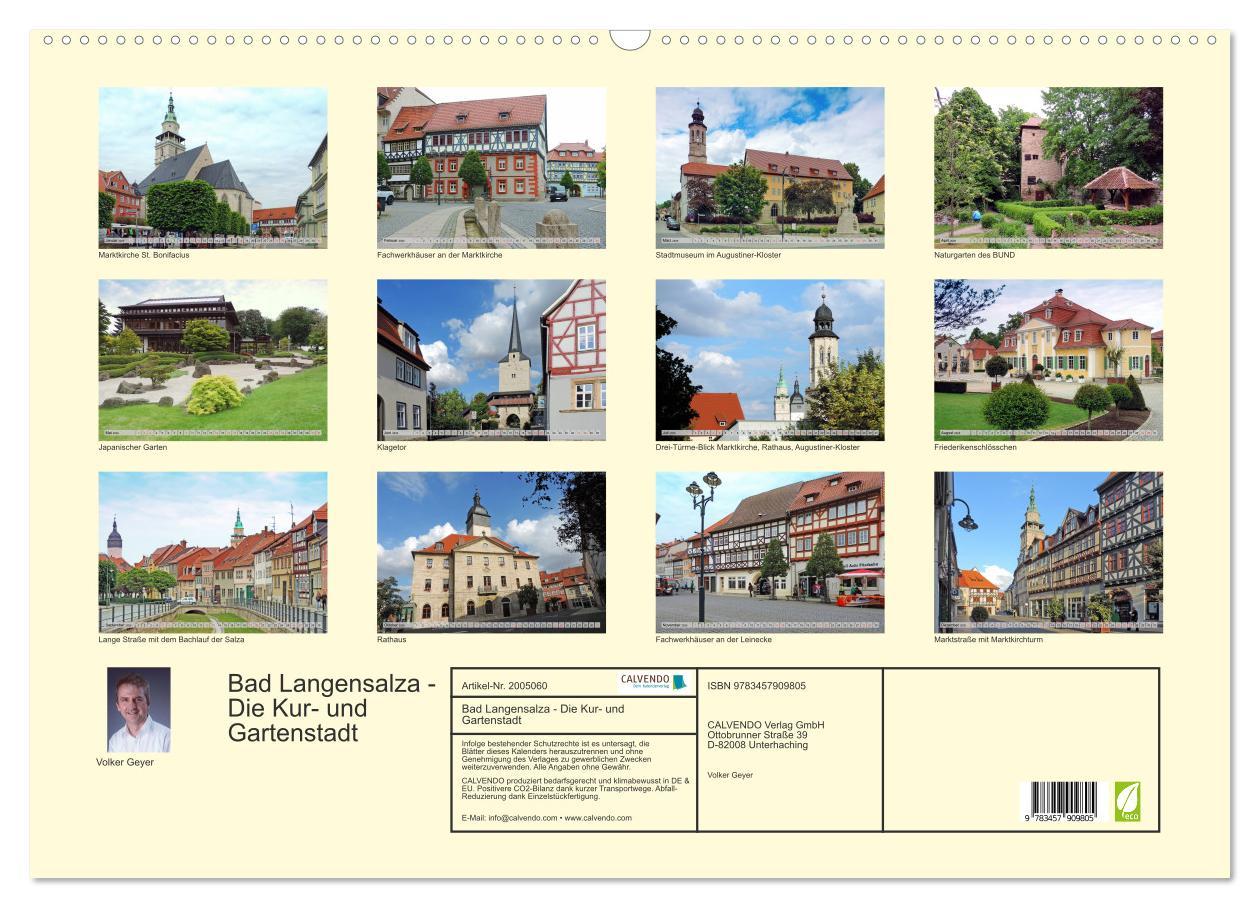 Beispielinhalt (Bild) Bad Langensalza - Die Kur- und Gartenstadt (Wandkalender 2026 DIN A2 quer), CALVENDO Monatskalender