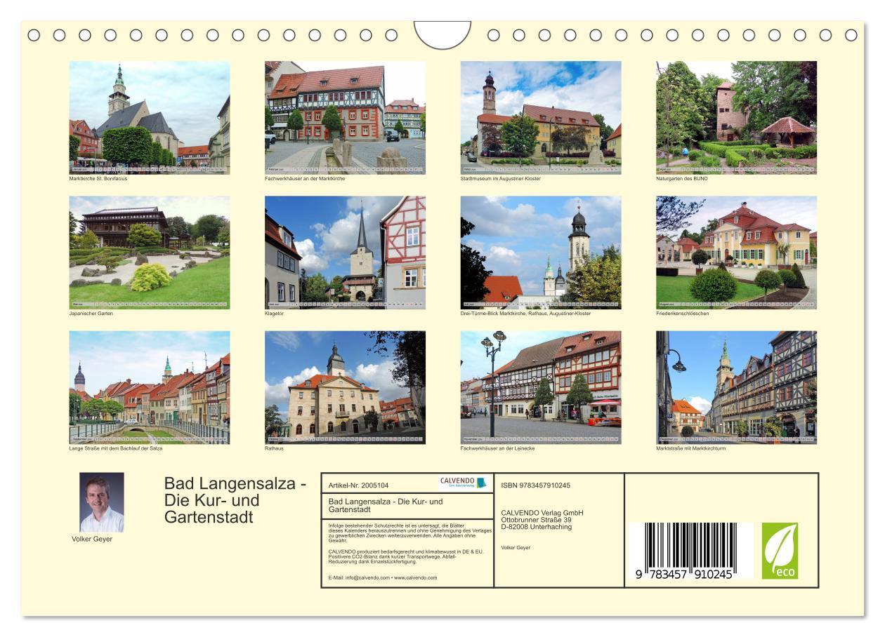 Beispielinhalt (Bild) Bad Langensalza - Die Kur- und Gartenstadt (Wandkalender 2026 DIN A4 quer), CALVENDO Monatskalender