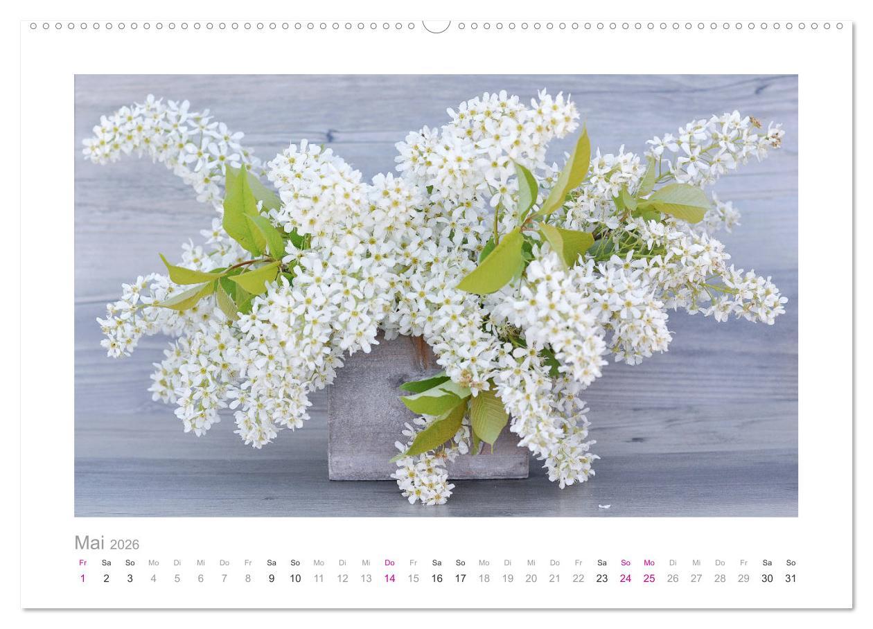 Beispielinhalt (Bild) Blumen zart und schön (hochwertiger Premium Wandkalender 2026 DIN A2 quer), Kunstdruck in Hochglanz