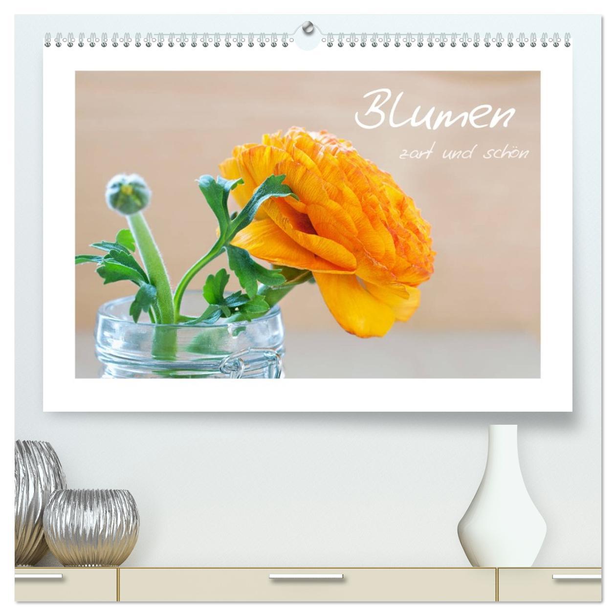 Vorderes Coverbild Blumen zart und schön (hochwertiger Premium Wandkalender 2026 DIN A2 quer), Kunstdruck in Hochglanz