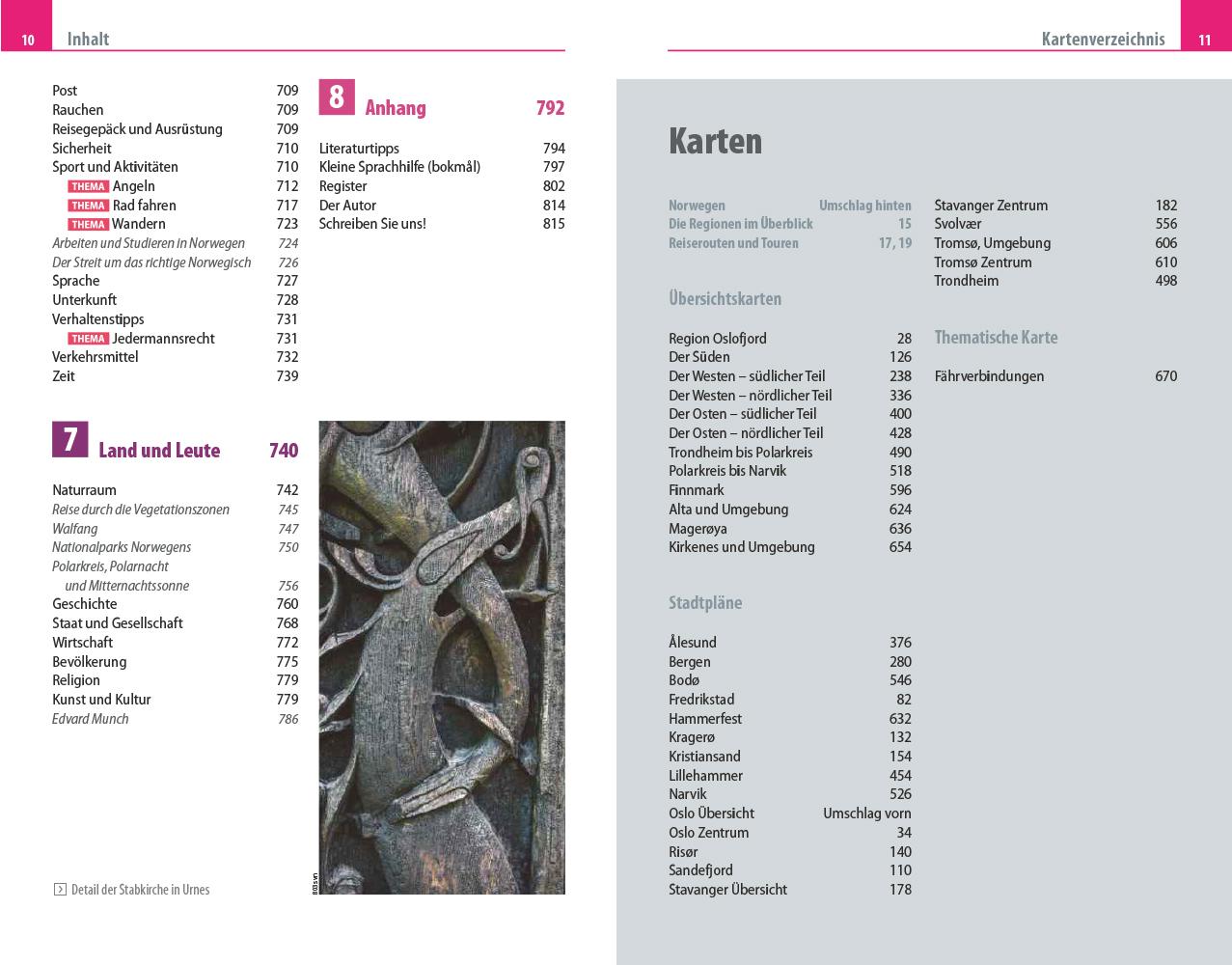 Beispielinhalt (Bild) Reise Know-How Reiseführer Norwegen