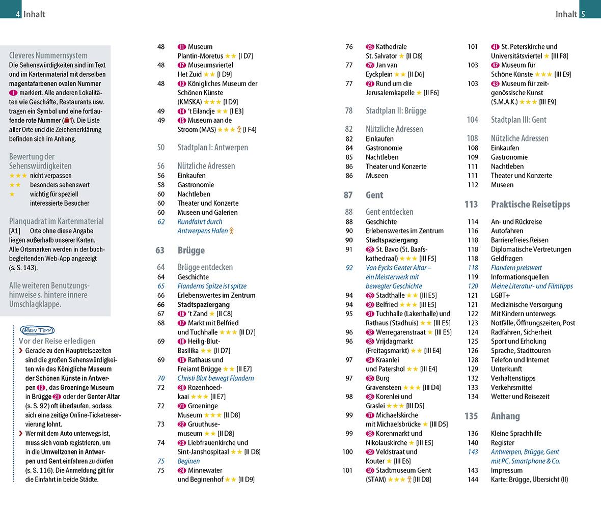 Beispielinhalt (Bild) Reise Know-How CityTrip Antwerpen, Brügge, Gent