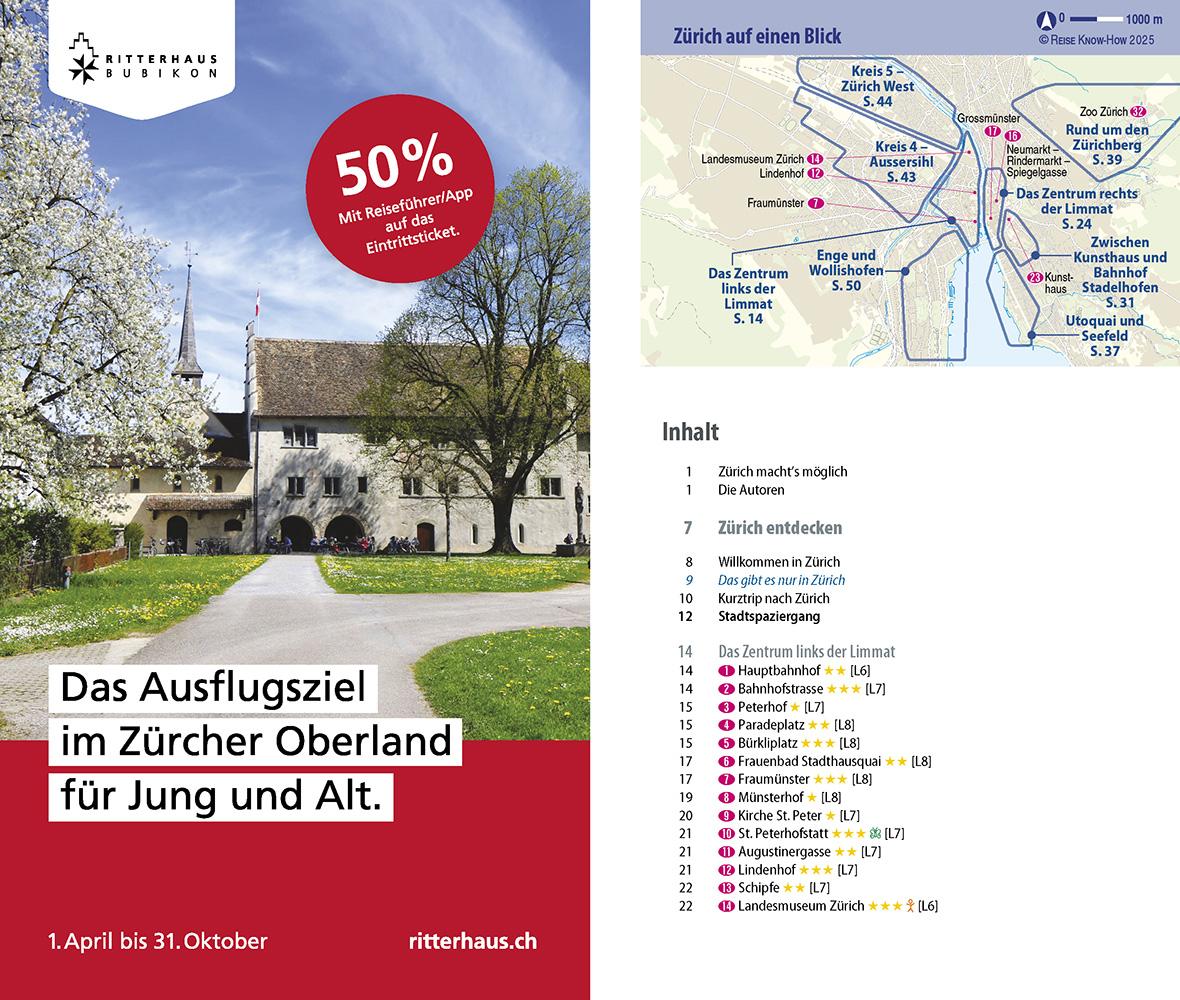 Beispielinhalt (Bild) Reise Know-How CityTrip Zürich