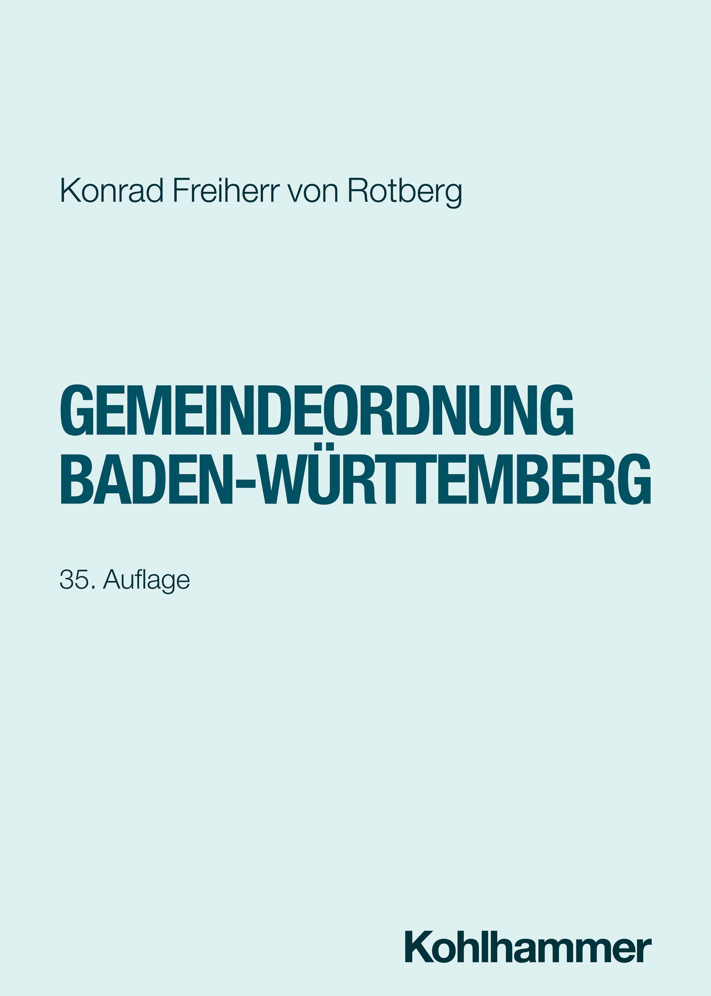 Vorderes Coverbild Gemeindeordnung Baden-Württemberg