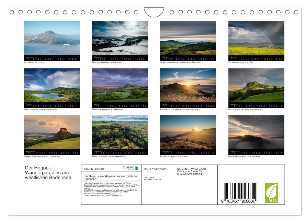 Beispielinhalt (Bild) Der Hegau - Wanderparadies am westlichen Bodensee (Wandkalender 2026 DIN A4 quer), CALVENDO Monatskalender