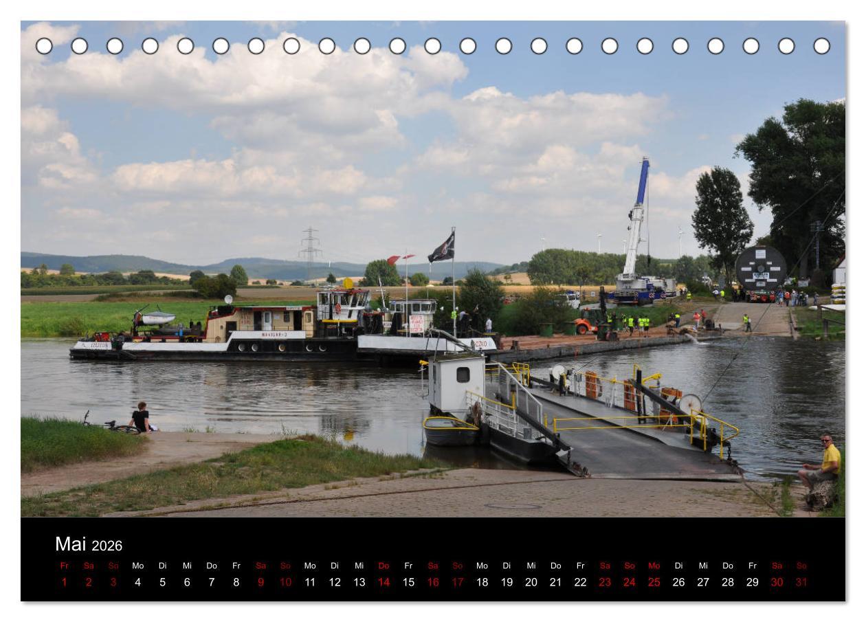 Beispielinhalt (Bild) Schiffe auf der Oberweser (Tischkalender 2026 DIN A5 quer), CALVENDO Monatskalender