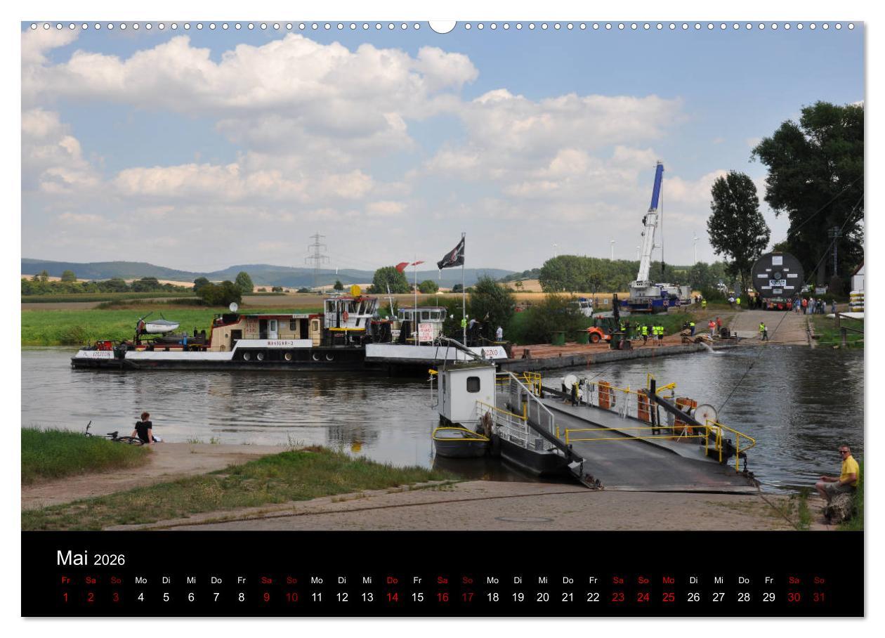 Beispielinhalt (Bild) Schiffe auf der Oberweser (hochwertiger Premium Wandkalender 2026 DIN A2 quer), Kunstdruck in Hochglanz