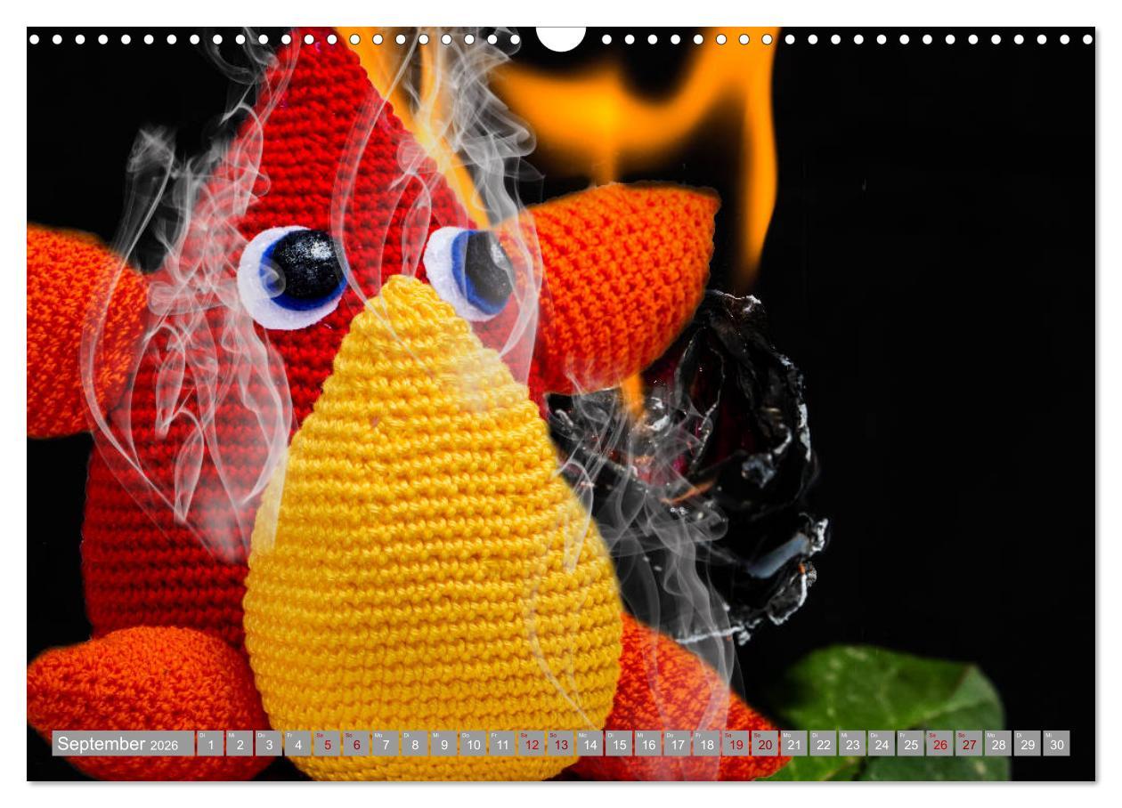 Beispielinhalt (Bild) Amigurumi - Die gehäkelte Welt (Wandkalender 2026 DIN A3 quer), CALVENDO Monatskalender