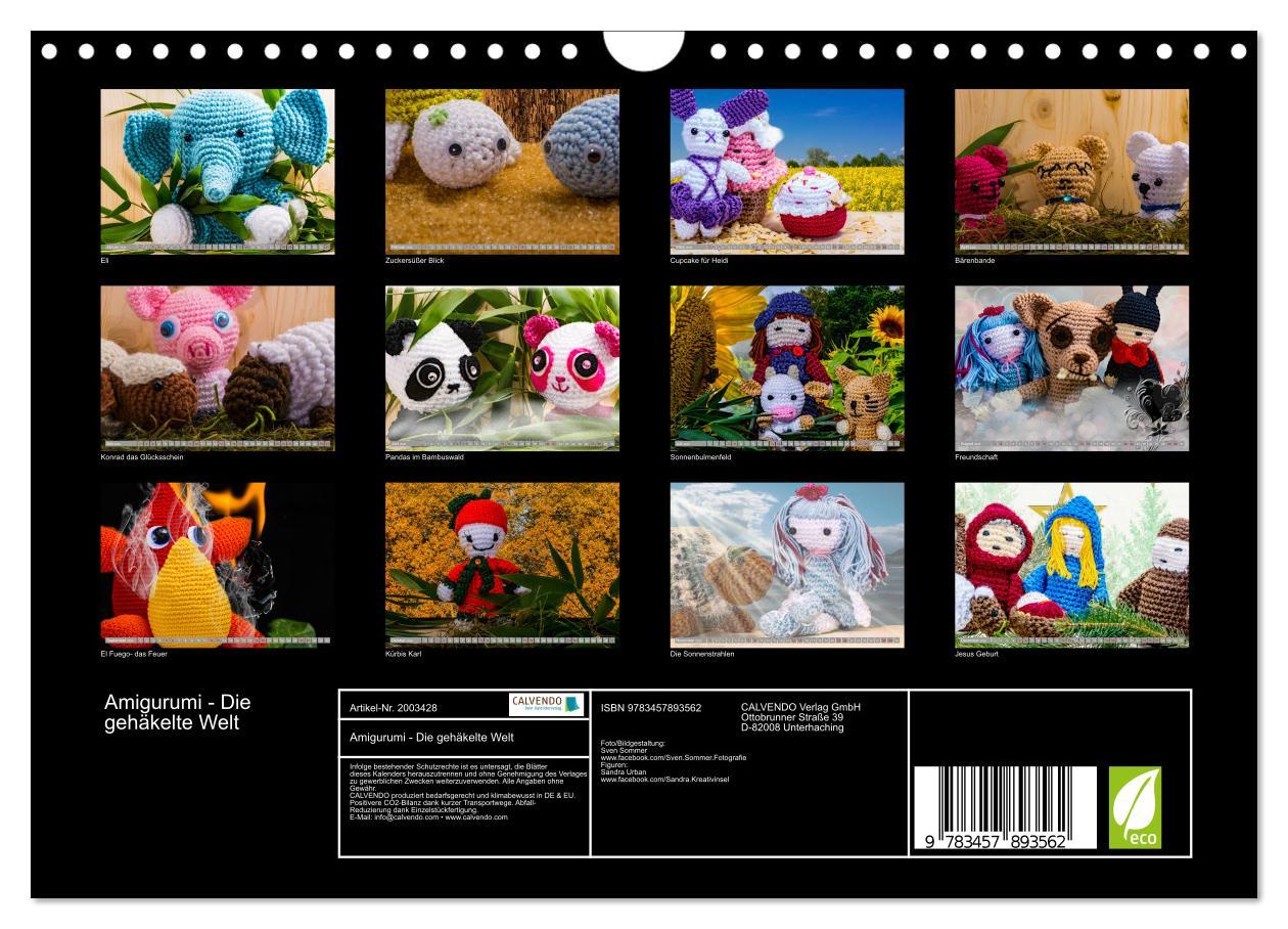 Beispielinhalt (Bild) Amigurumi - Die gehäkelte Welt (Wandkalender 2026 DIN A4 quer), CALVENDO Monatskalender