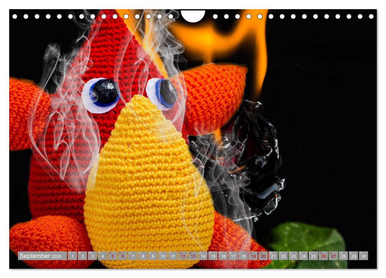 Beispielinhalt (Bild) Amigurumi - Die gehäkelte Welt (Wandkalender 2026 DIN A4 quer), CALVENDO Monatskalender