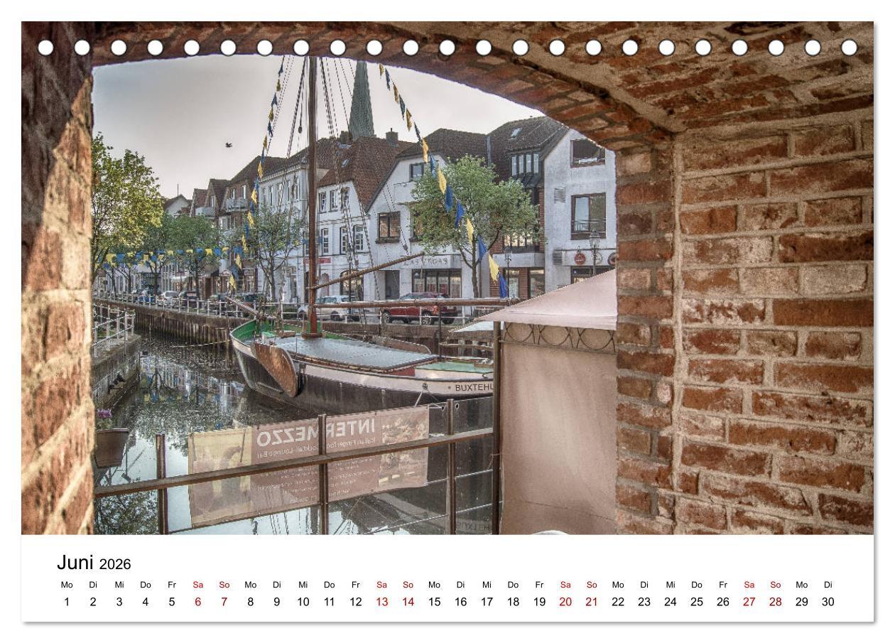 Beispielinhalt (Bild) Buxtehude - Eine Perle in Niedersachsen (Tischkalender 2026 DIN A5 quer), CALVENDO Monatskalender