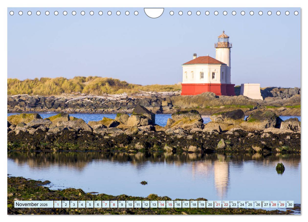 Beispielinhalt (Bild) Leuchttürme - Maritime Leuchtfeuer an den Küsten (Wandkalender 2026 DIN A4 quer), CALVENDO Monatskalender