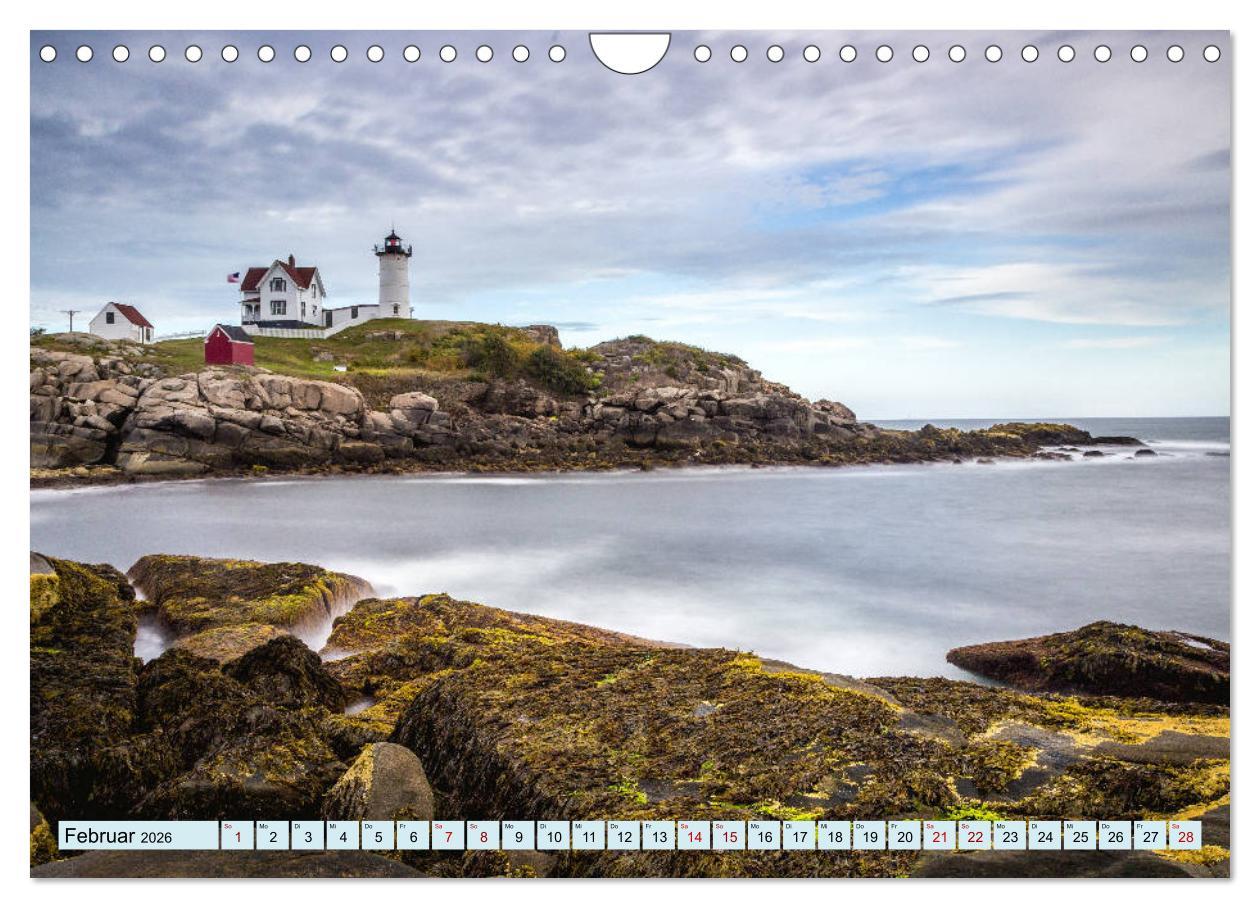 Beispielinhalt (Bild) Leuchttürme - Maritime Leuchtfeuer an den Küsten (Wandkalender 2026 DIN A4 quer), CALVENDO Monatskalender