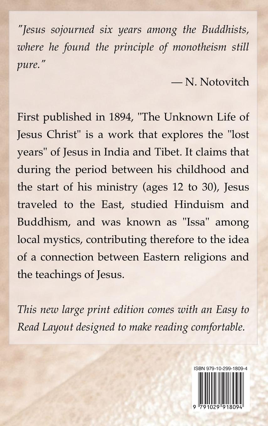 Rückseitencover The Unknown Life of Jesus Christ