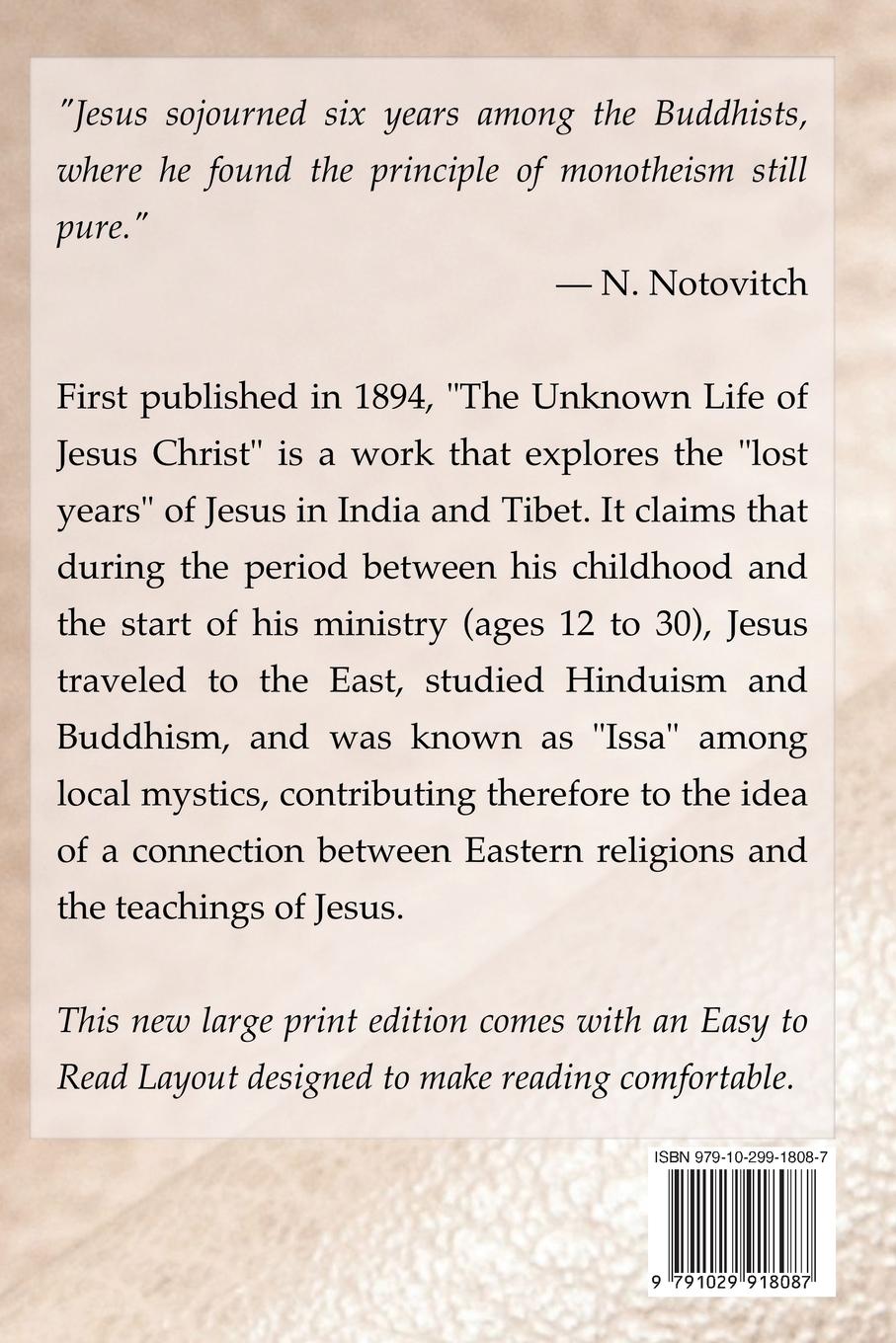 Rückseitencover The Unknown Life of Jesus Christ