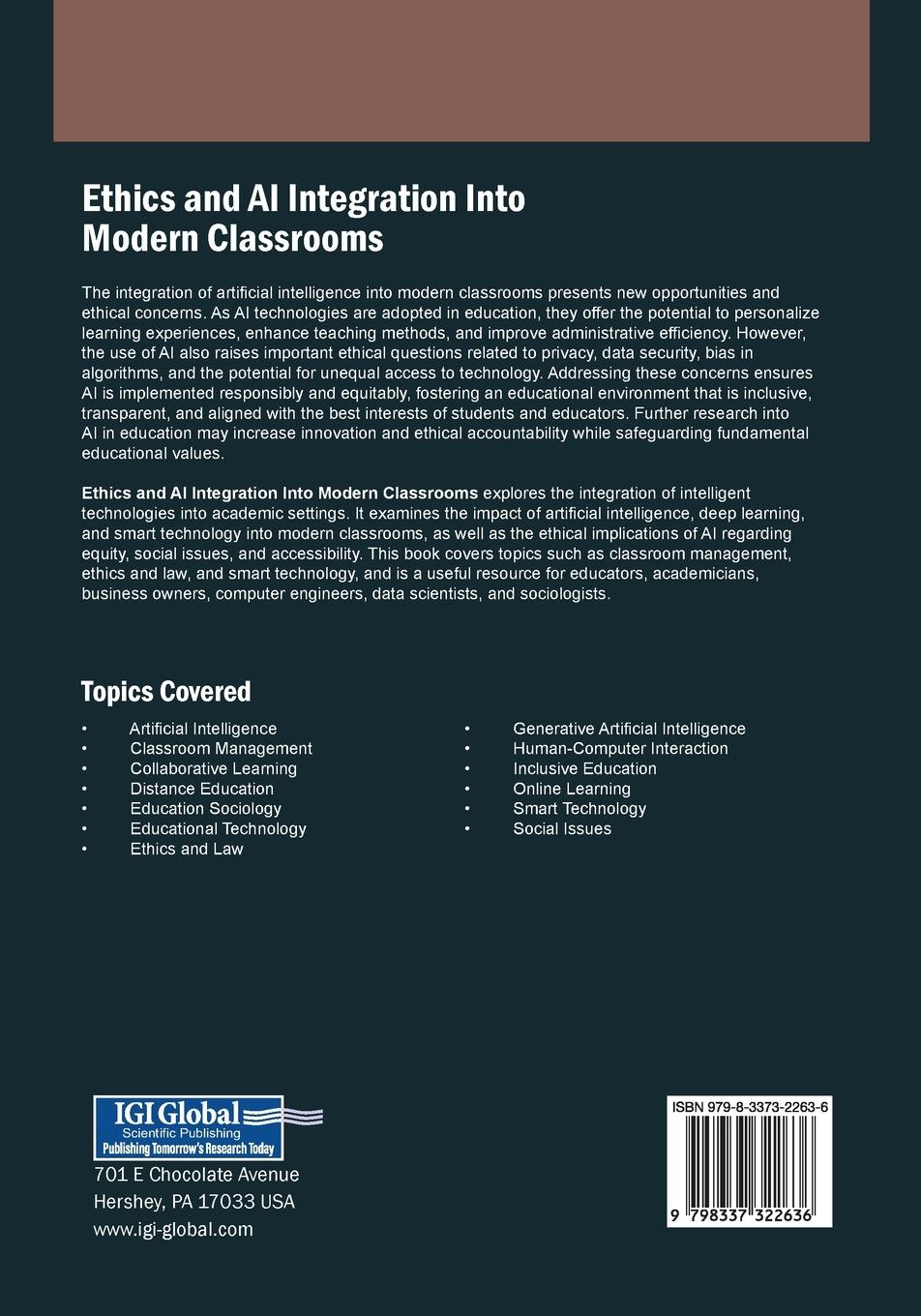 Rückseitencover Ethics and AI Integration Into Modern Classrooms