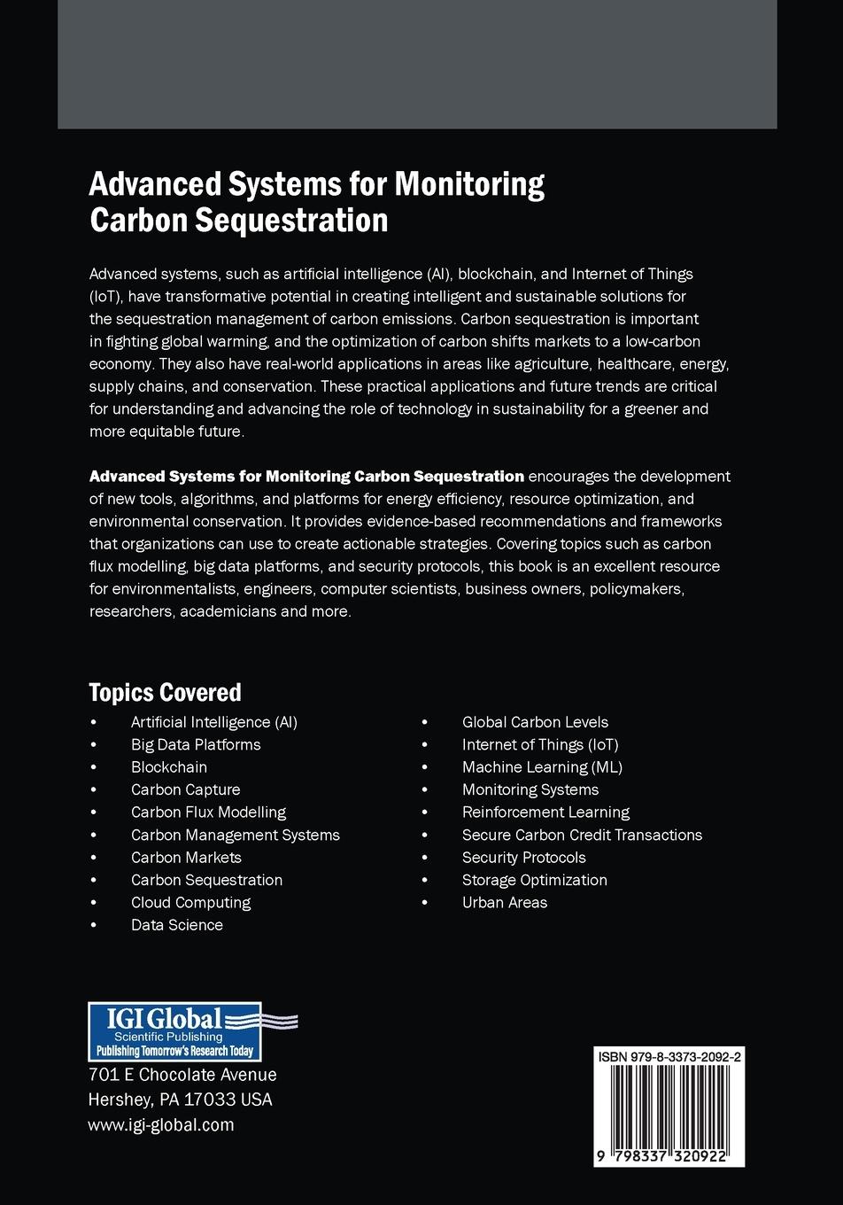 Rückseitencover Advanced Systems for Monitoring Carbon Sequestration
