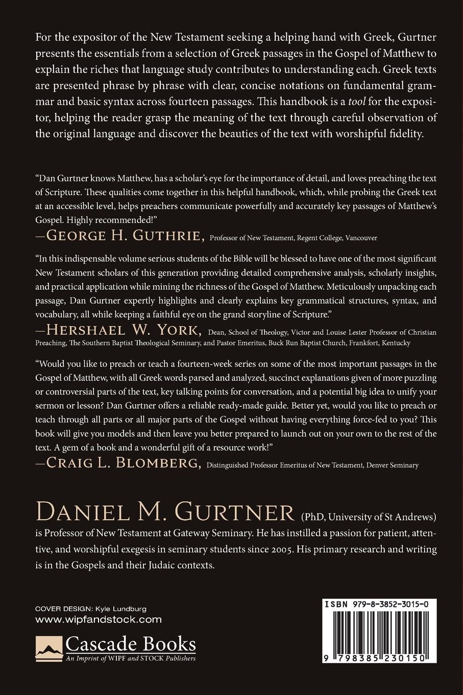 Rückseitencover An Expositor's Handbook to the Greek Text of Matthew