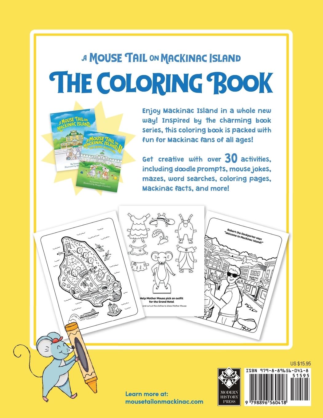 Rückseitencover A Mouse Tail on Mackinac Island - The Coloring Book