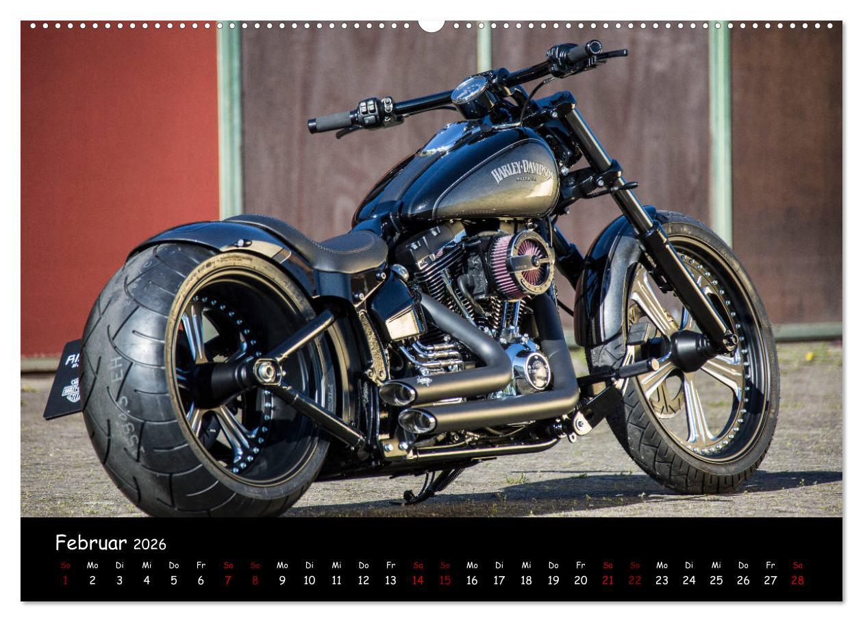 Beispielinhalt (Bild) Best of Custom- and Showbikes Kalender (hochwertiger Premium Wandkalender 2026 DIN A2 quer), Kunstdruck in Hochglanz