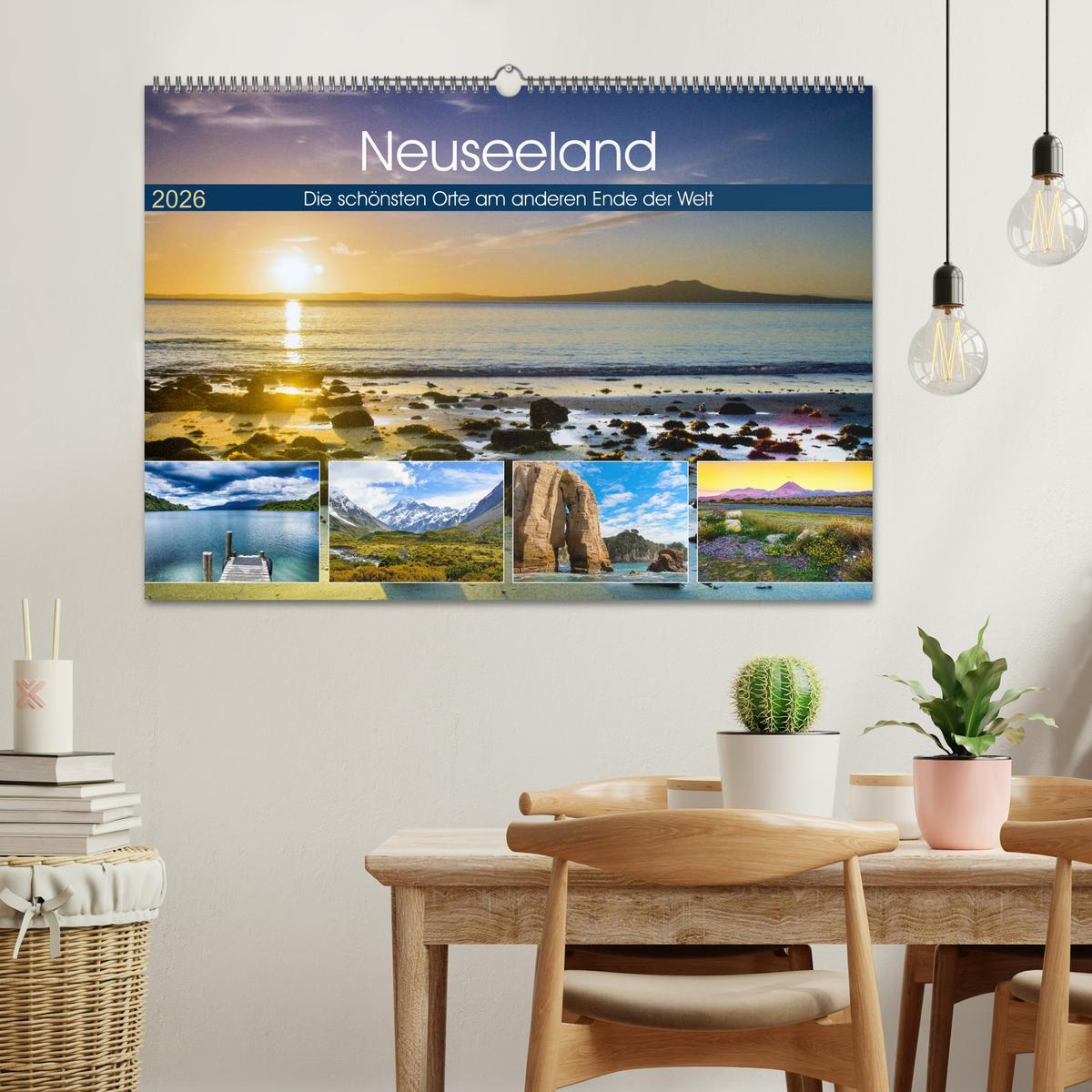 Beispielinhalt (Bild) Neuseeland - Die schönsten Orte am anderen Ende der Welt (Wandkalender 2026 DIN A2 quer), CALVENDO Monatskalender