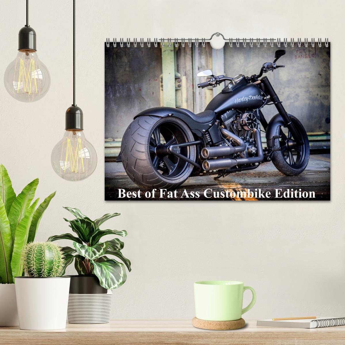 Beispielinhalt (Bild) Exklusive Best of Fat Ass Custombike Edition, feinste Harleys mit fettem Hintern (Wandkalender 2026 DIN A4 quer), CALVENDO Monatskalender