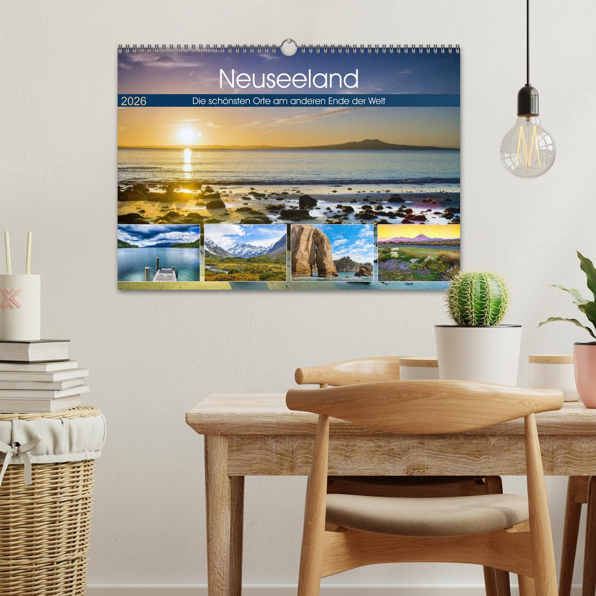 Beispielinhalt (Bild) Neuseeland - Die schönsten Orte am anderen Ende der Welt (Wandkalender 2026 DIN A3 quer), CALVENDO Monatskalender