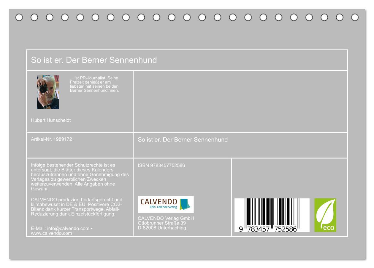 Beispielinhalt (Bild) So ist er. Der Berner Sennenhund (Tischkalender 2026 DIN A5 quer), CALVENDO Monatskalender