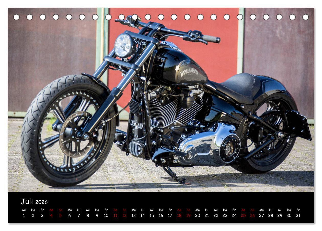 Beispielinhalt (Bild) Best of Custom- and Showbikes Kalender (Tischkalender 2026 DIN A5 quer), CALVENDO Monatskalender