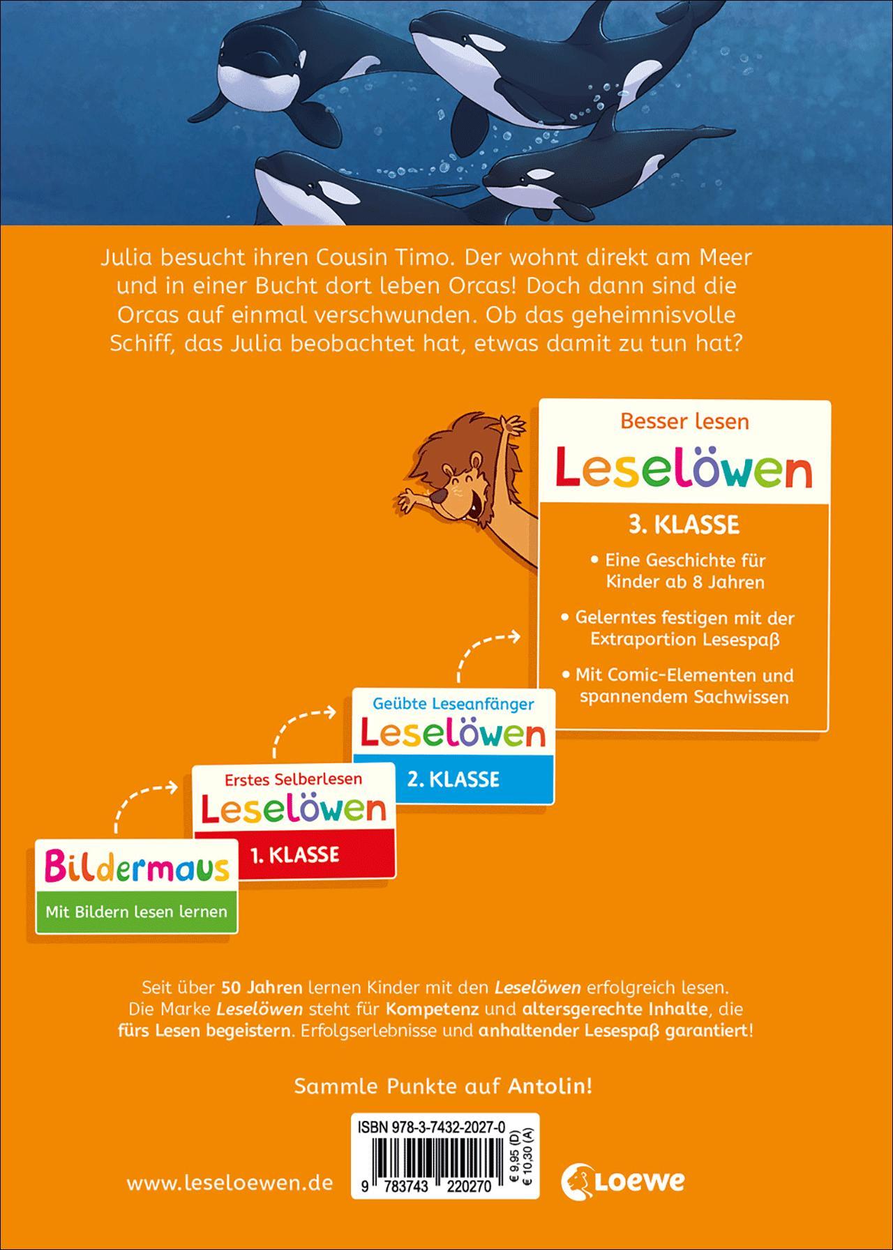 Beispielinhalt (Bild) Leselöwen 3. Klasse - Orcas in Gefahr