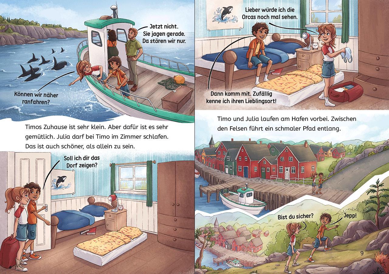 Beispielinhalt (Bild) Leselöwen 3. Klasse - Orcas in Gefahr