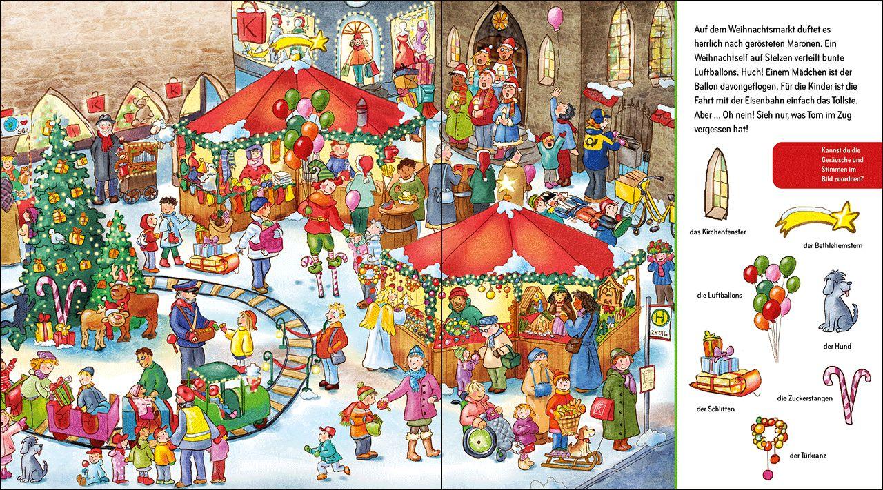Beispielinhalt (Bild) Suche und finde! Sound-Wimmelbuch - Weihnachten