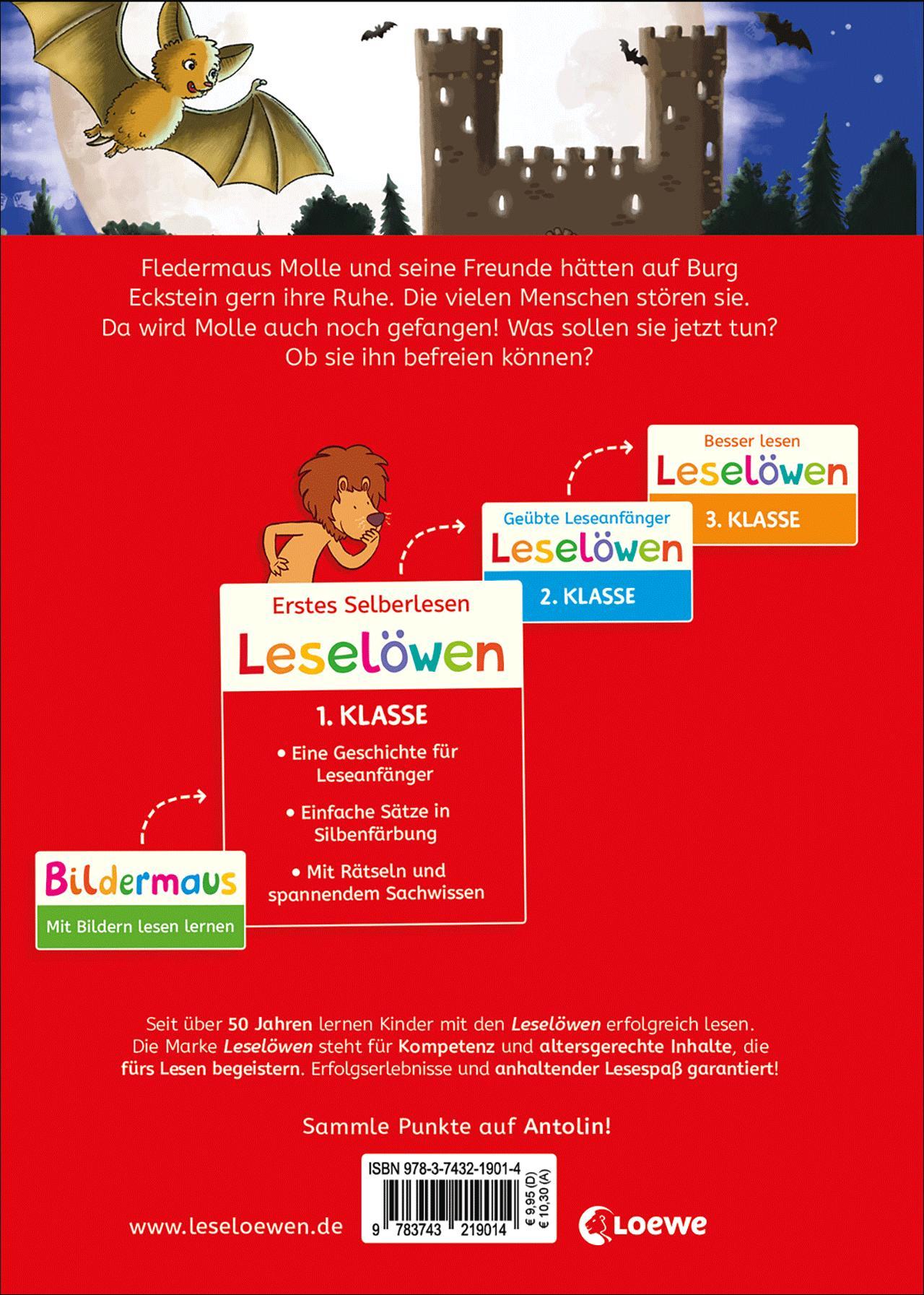 Beispielinhalt (Bild) Leselöwen 1. Klasse - Fledermaus im Anflug