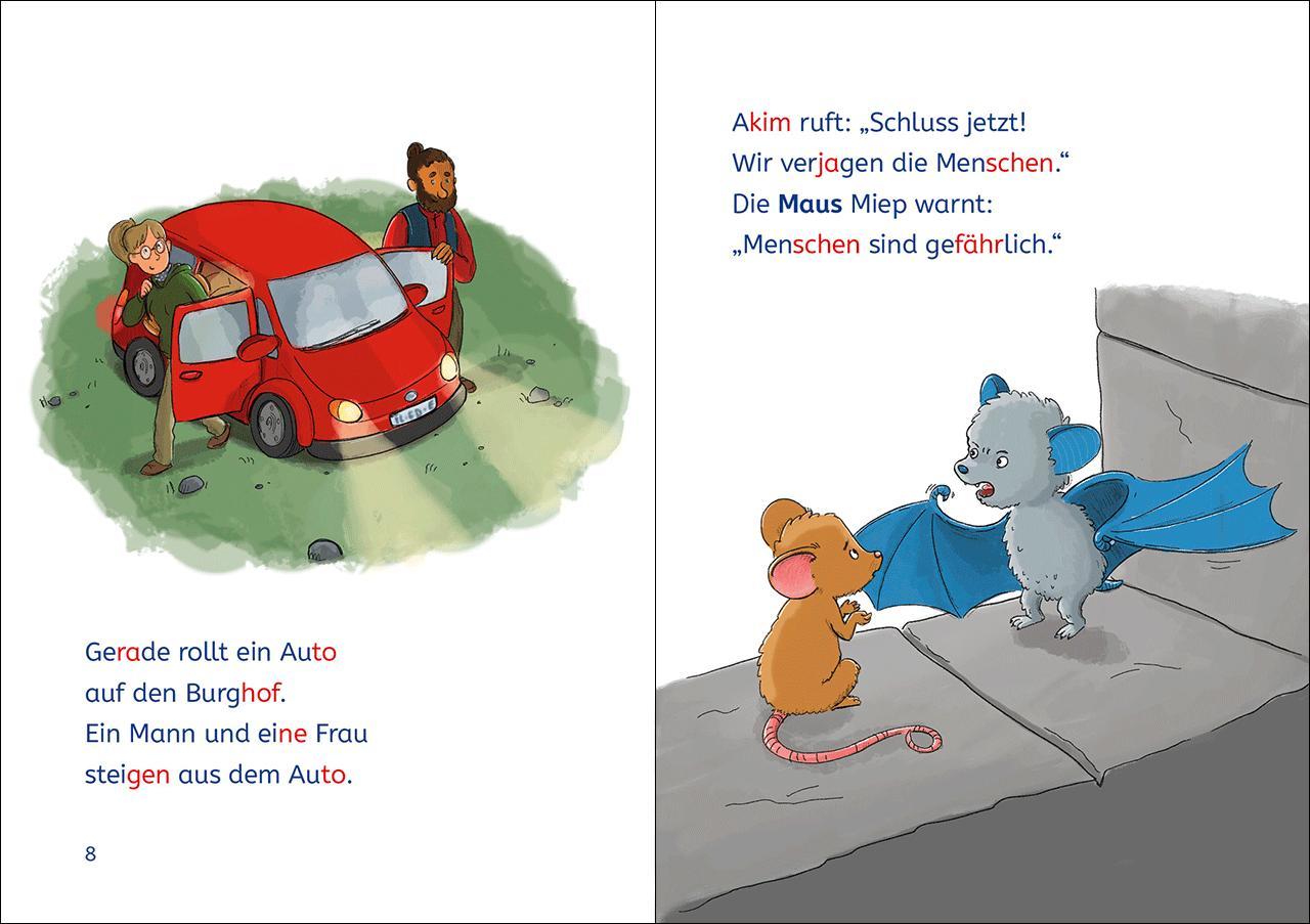 Beispielinhalt (Bild) Leselöwen 1. Klasse - Fledermaus im Anflug