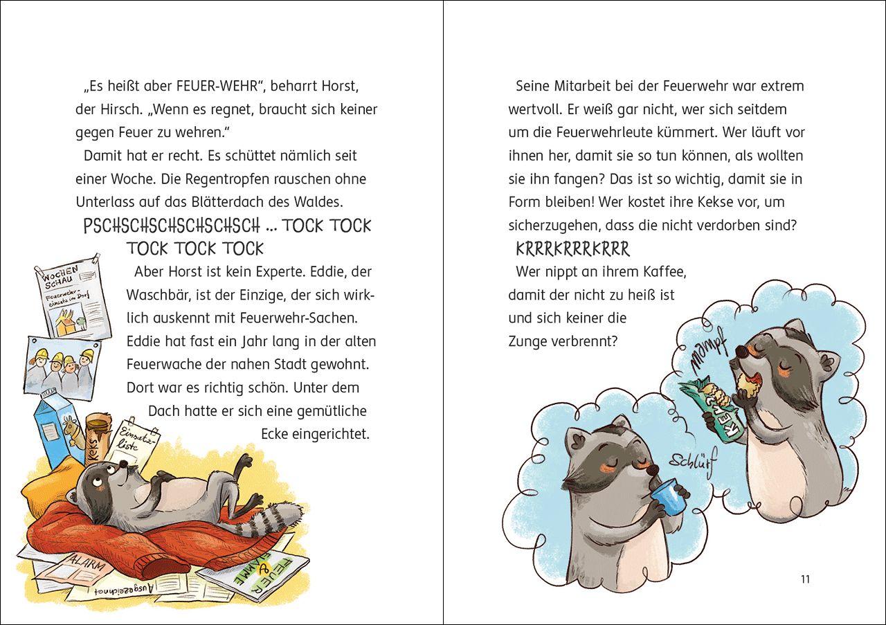 Beispielinhalt (Bild) Die Tier-Feuerwehr (Band 2) - Eine klitschnasse Rettungsaktion