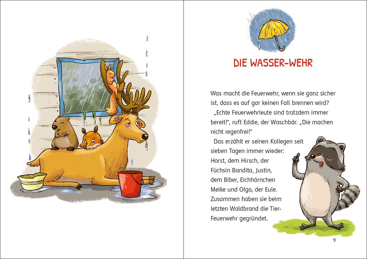 Beispielinhalt (Bild) Die Tier-Feuerwehr (Band 2) - Eine klitschnasse Rettungsaktion
