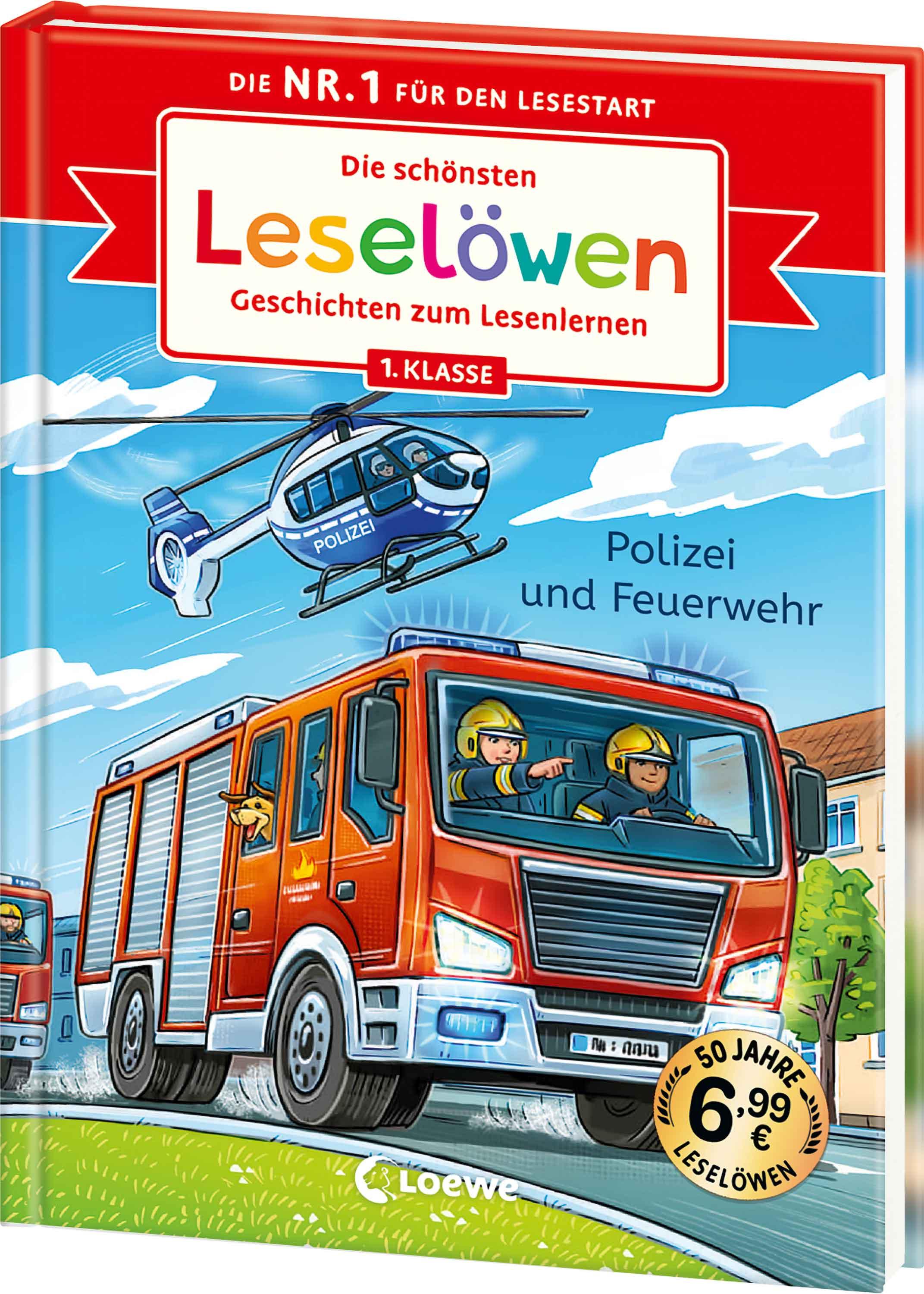 Vorderes Coverbild Die schönsten Leselöwen-Geschichten zum Lesenlernen - Polizei und Feuerwehr