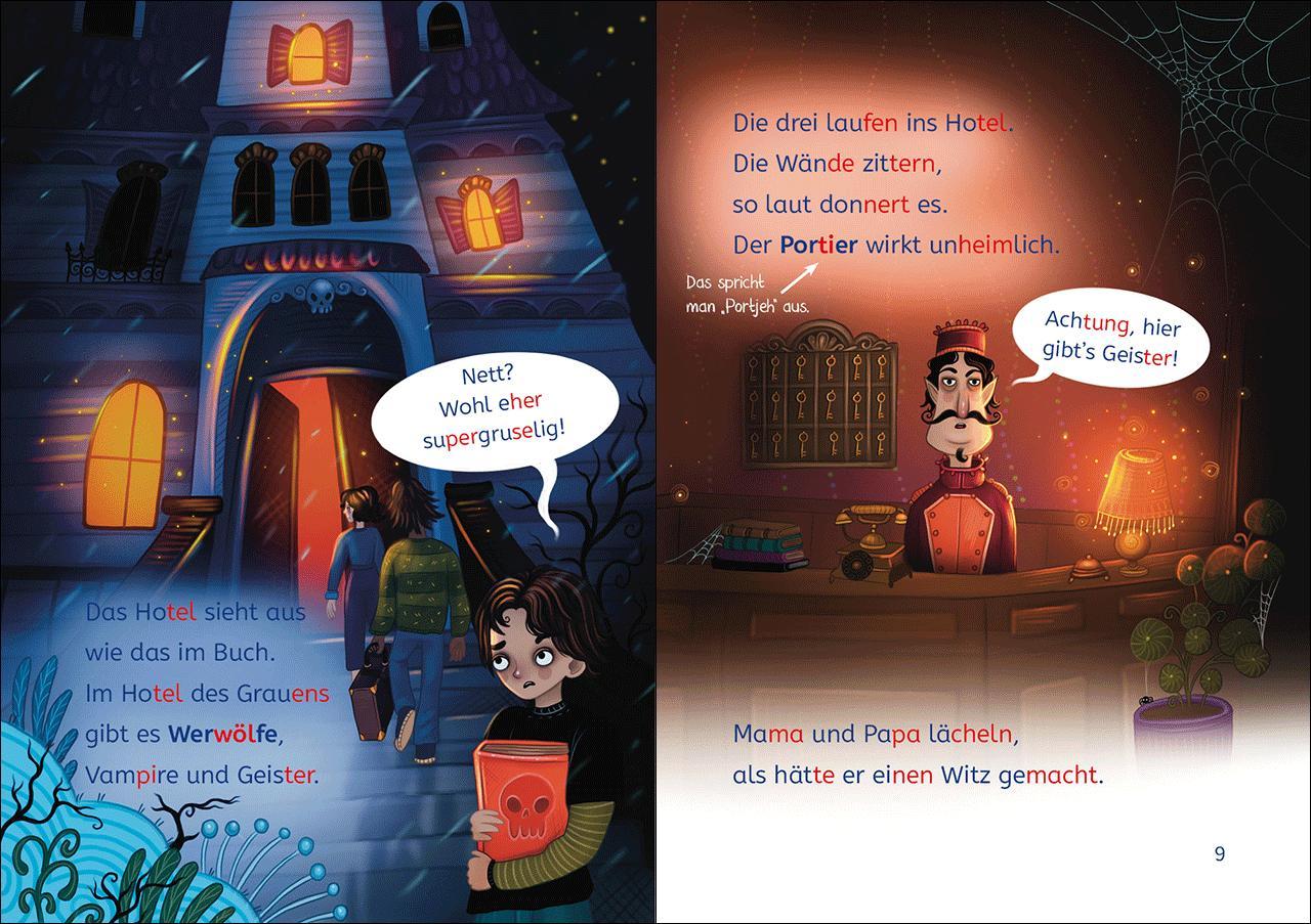 Beispielinhalt (Bild) Leselöwen 2. Klasse - Willkommen im Grusel-Hotel