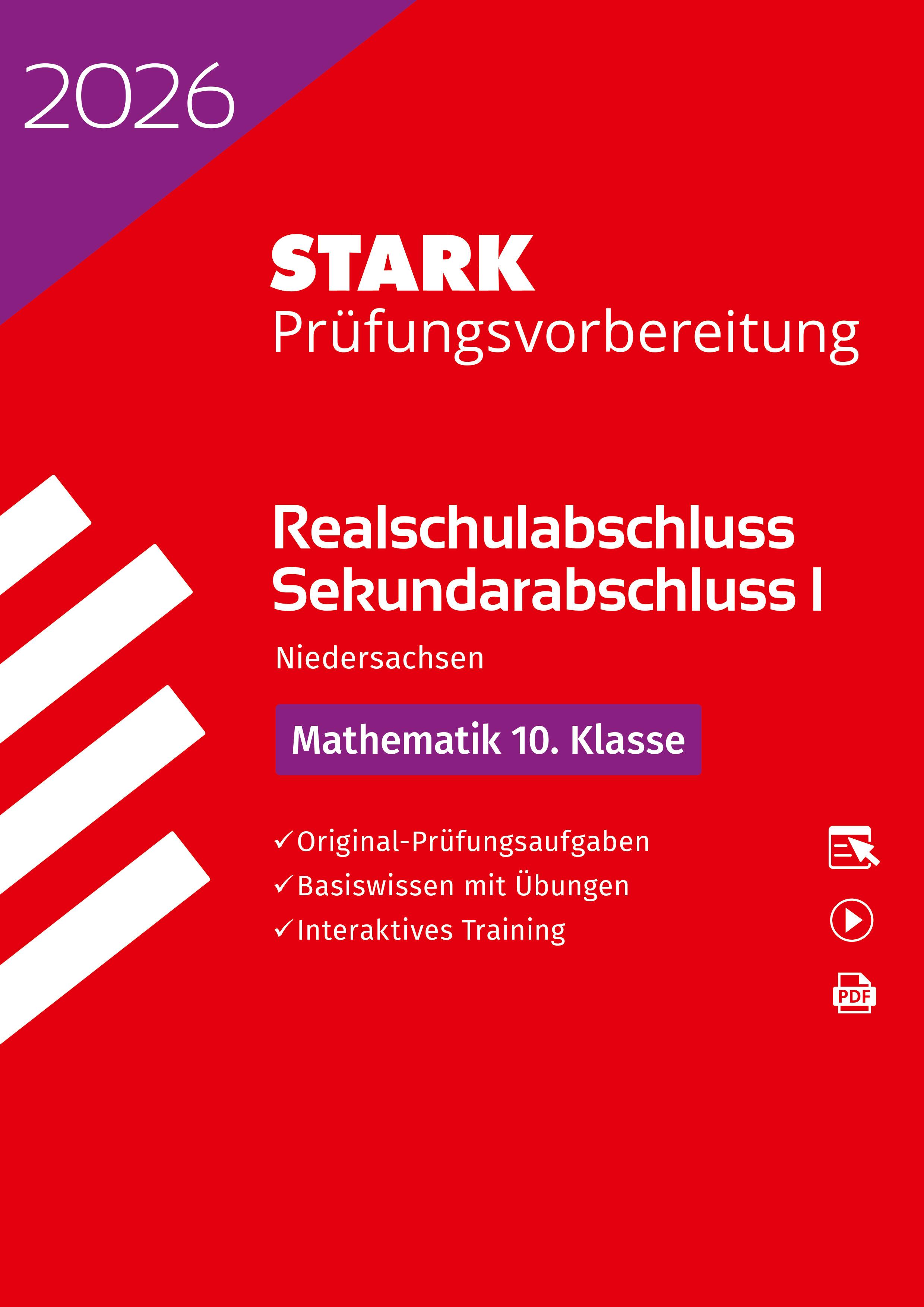 Vorderes Coverbild STARK Mathematik - Realschulabschluss 2026 Niedersachsen - Prüfungsvorbereitung