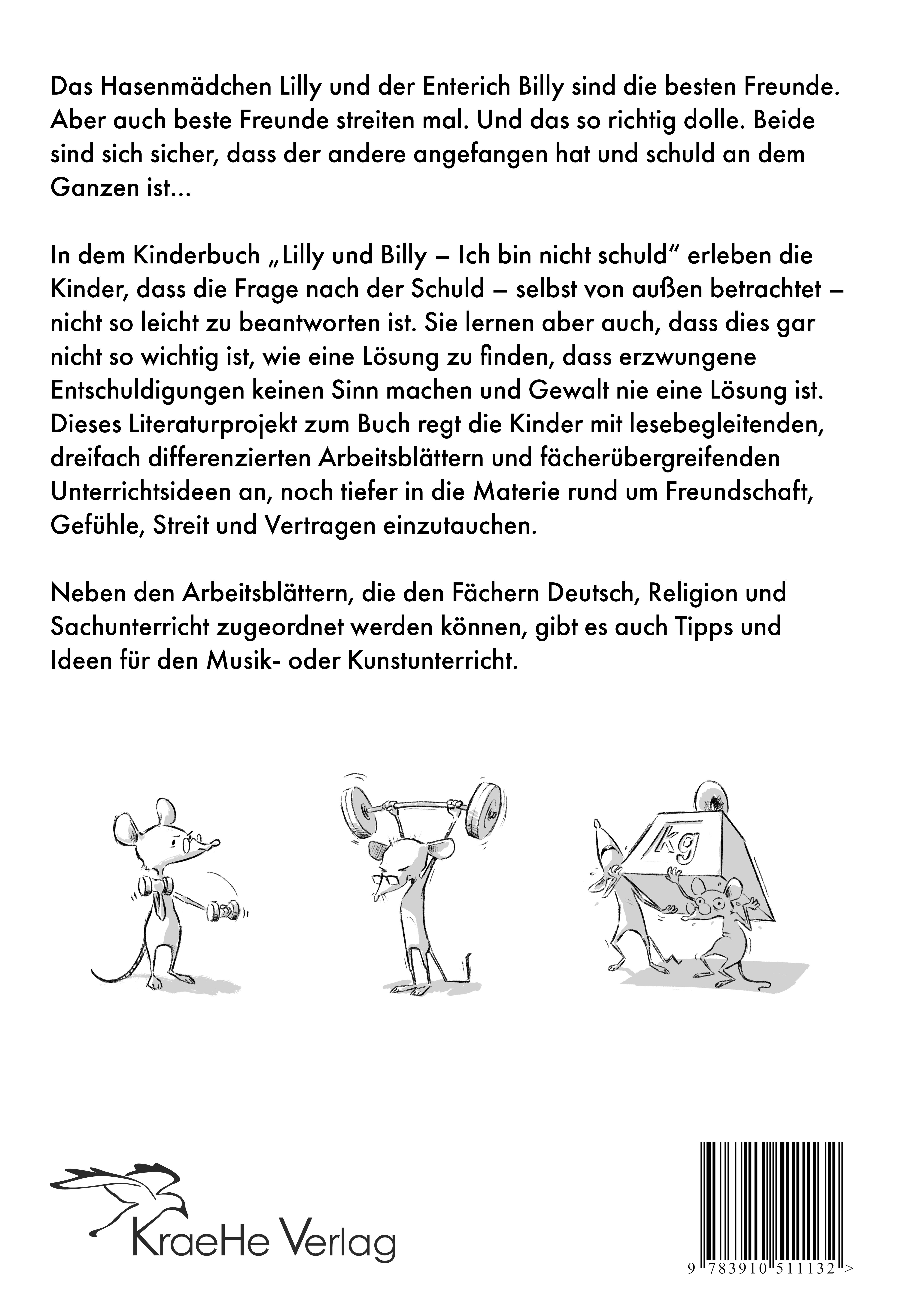 Rückseitencover Literaturprojekt zu Lilly und Billy - Ich bin nicht schuld!