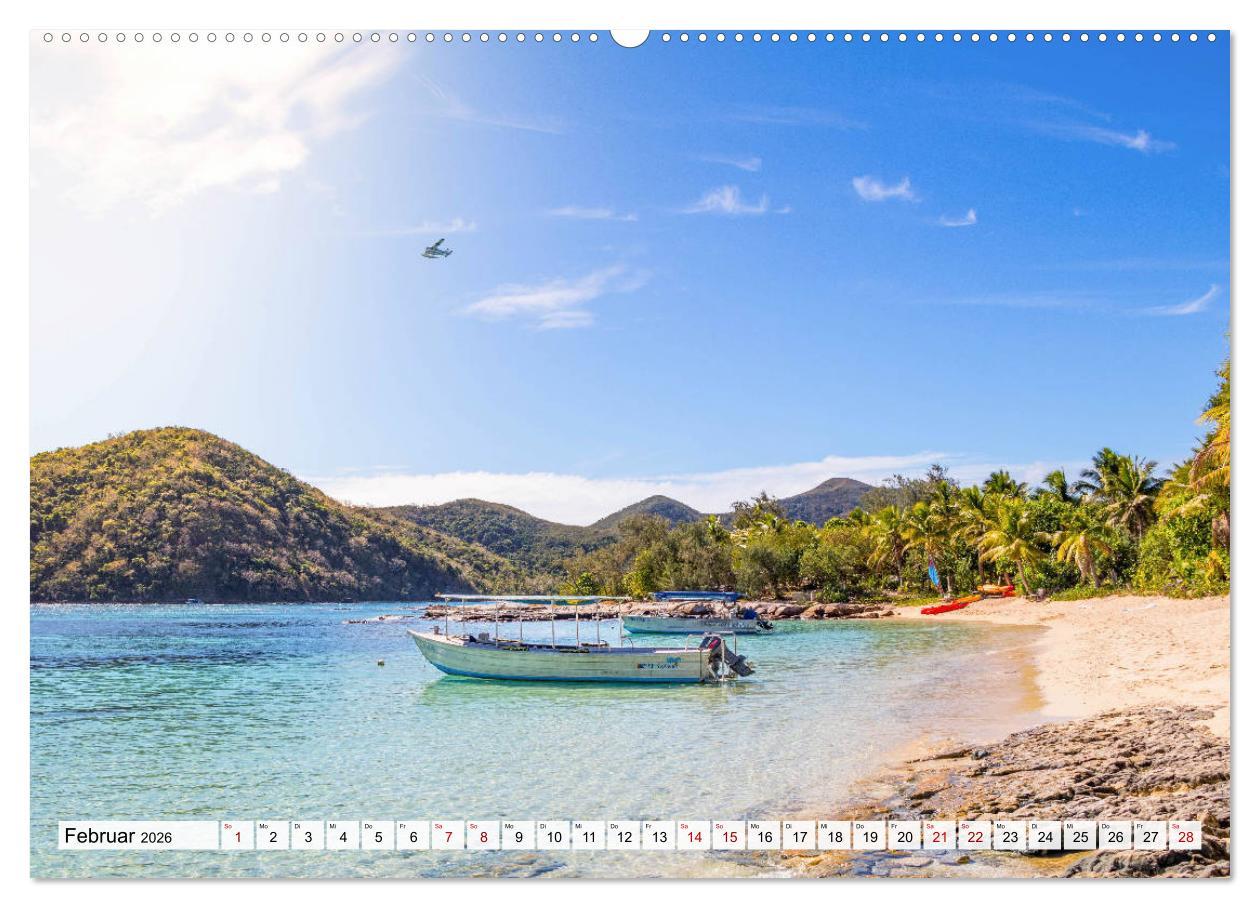 Beispielinhalt (Bild) Summer Paradise Fiji (Wandkalender 2026 DIN A2 quer), CALVENDO Monatskalender