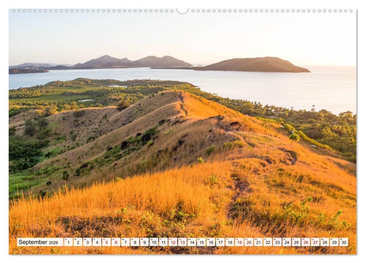 Beispielinhalt (Bild) Summer Paradise Fiji (Wandkalender 2026 DIN A2 quer), CALVENDO Monatskalender