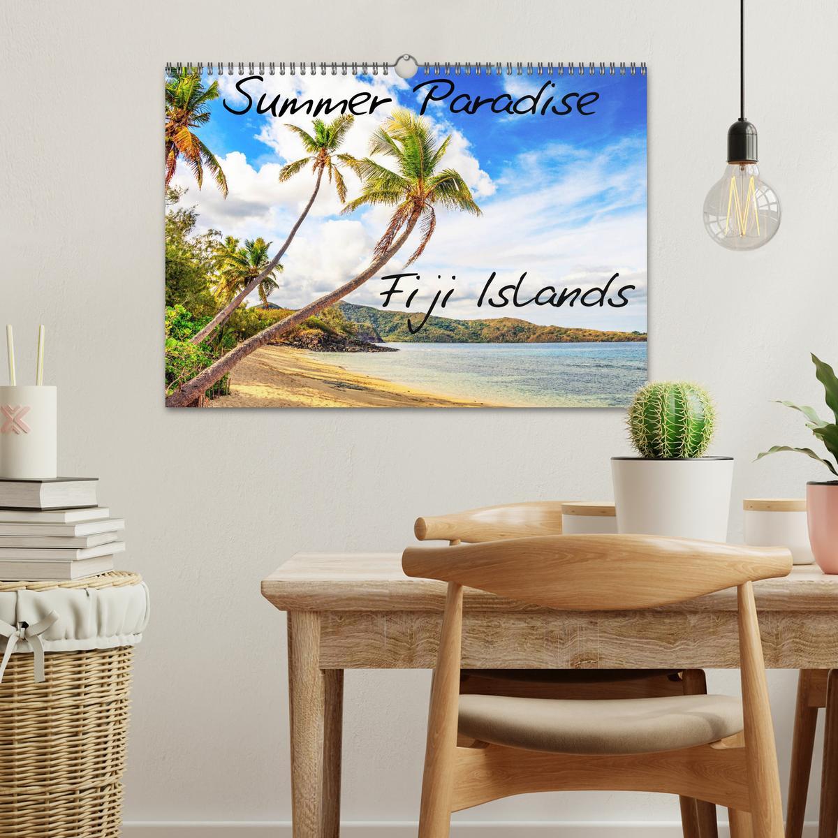 Beispielinhalt (Bild) Summer Paradise Fiji (Wandkalender 2026 DIN A3 quer), CALVENDO Monatskalender