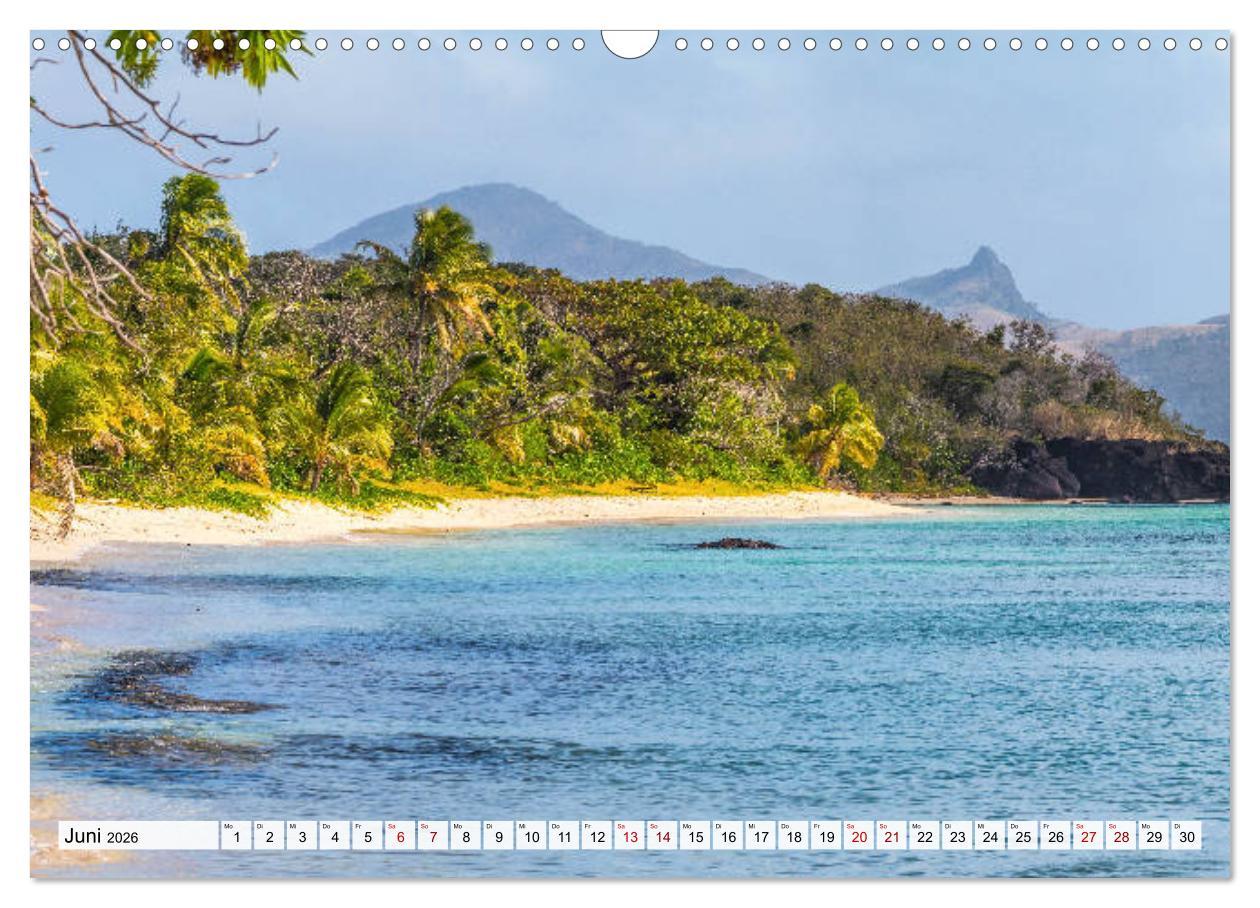 Beispielinhalt (Bild) Summer Paradise Fiji (Wandkalender 2026 DIN A3 quer), CALVENDO Monatskalender